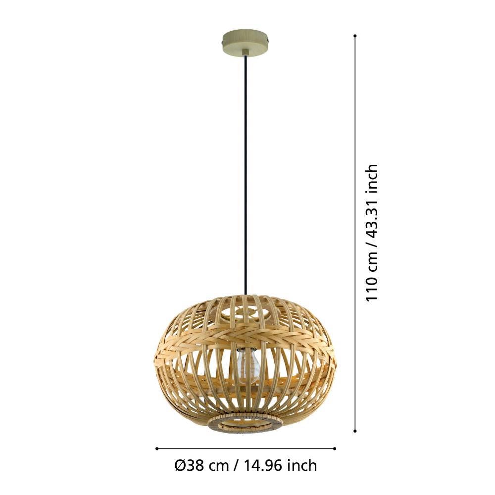 EGLO Pendelleuchte »AMSFIELD«, 1 flammig, Leuchtmittel E27 | ohne Leuchtmittel, Hängelampe Esstisch, Esszimmerlampe, Hängeleuchte, Lampe, E27, Ø 38 cm