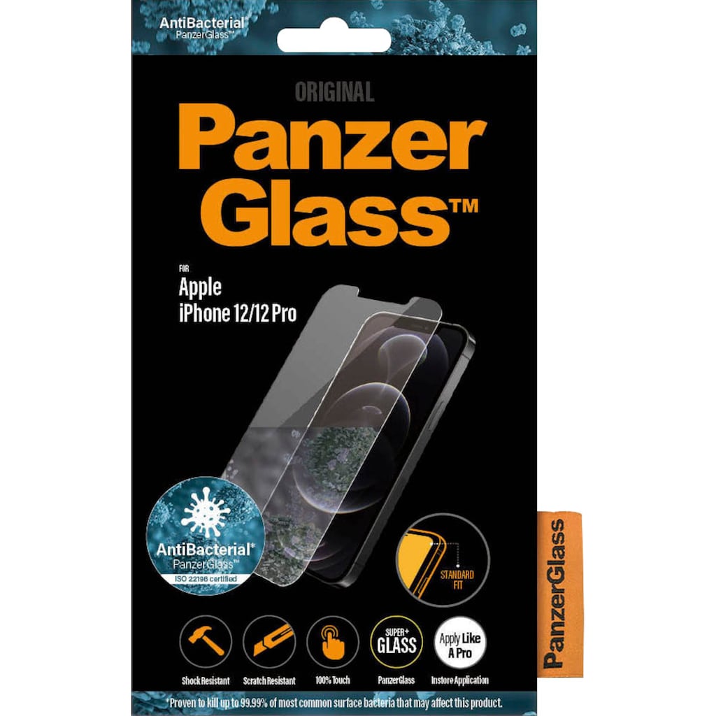 PanzerGlass Displayschutzglas »Apple iPhone 12/12 Pro Antibakt«, (1 St.)