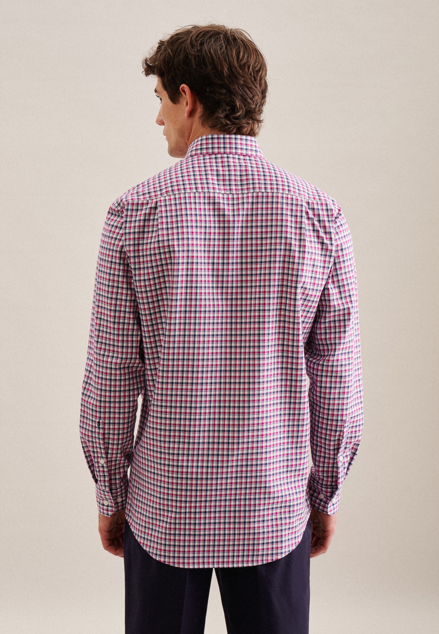 seidensticker Businesshemd »Regular«, Regular Langarm Button-Down-Kragen Karo
