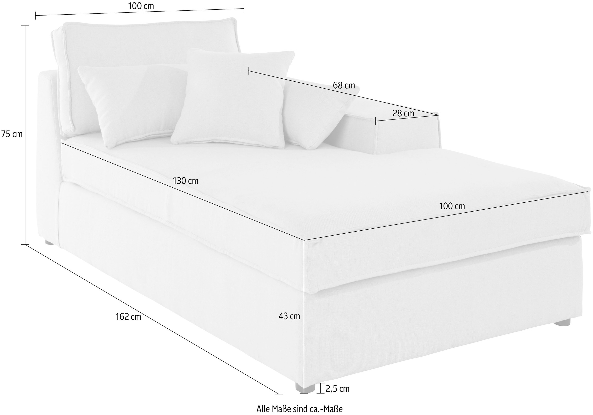 RAUM.ID Ottomane »Florid«, einzeln stellbar oder als Teil eines Modulsofas, auch in Cord