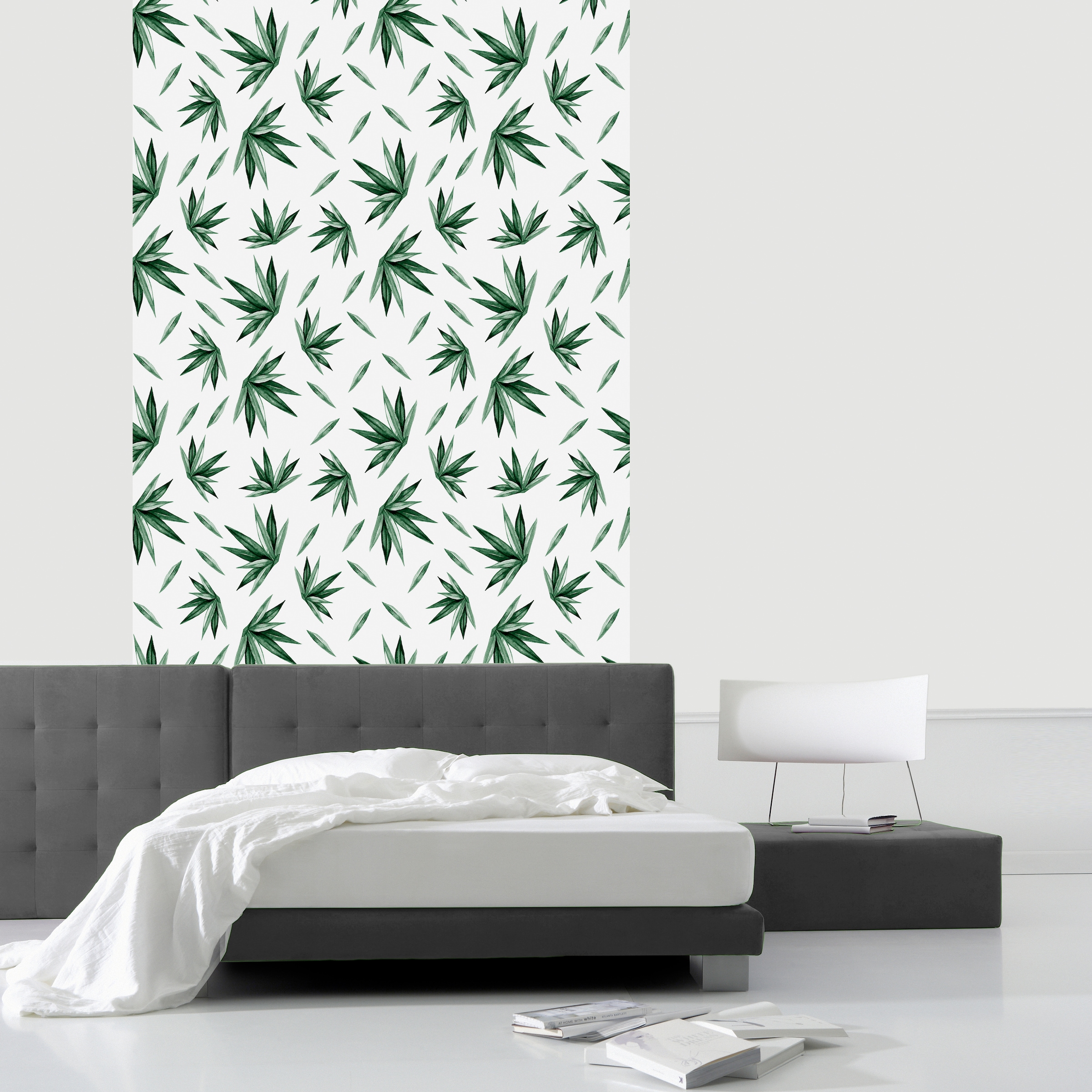 queence Vinyltapete »Tropische Blätter-Grün«, botanisch, 90 x 250 cm, selbstklebend