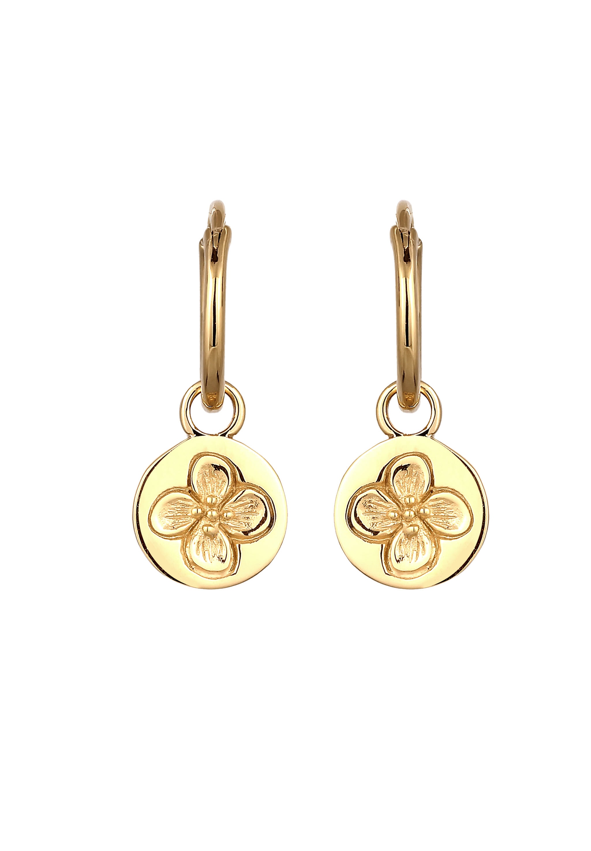 Elli Paar Creolen »Ohrringe Creole Einhänger Blume 925 Sterling Silber«