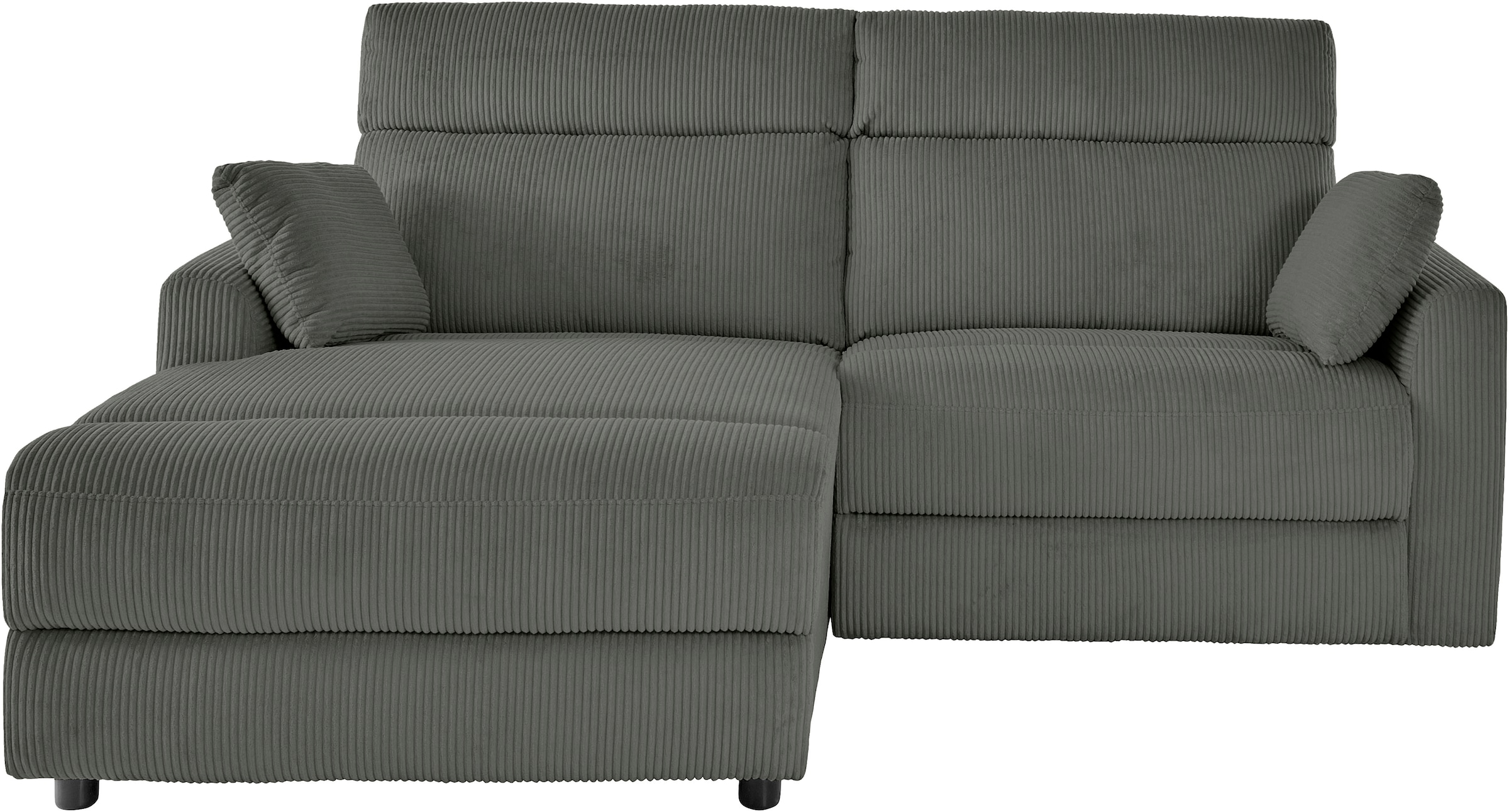 INOSIGN Ecksofa »JENNA, L-Form, 209cm, manuelle u. elektrische Funktion, mit USB A/C,«, Liegefunktion 105°-150°, Federkern, Cord