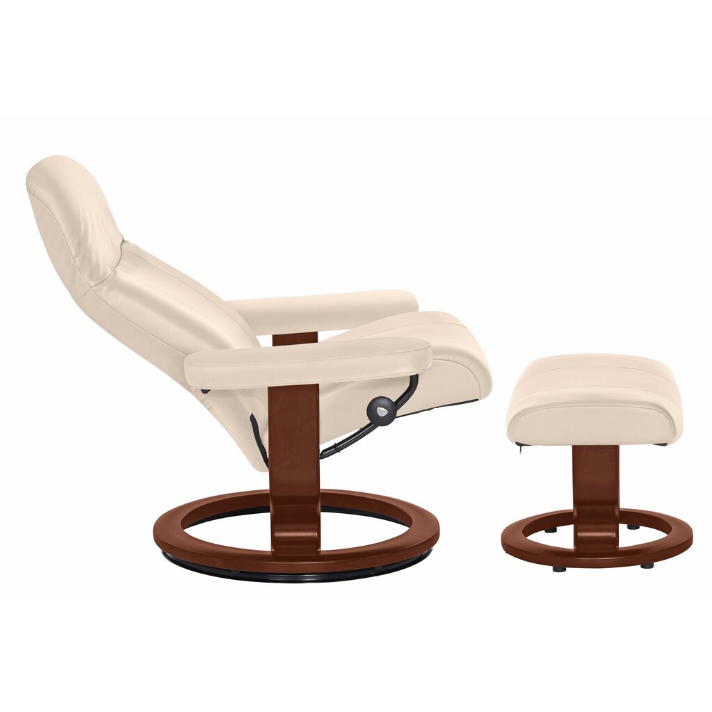 Stressless® Relaxsessel »Garda«, (Set, Relaxsessel mit Hocker), mit Hocker, mit Classic Base, Größe L, Gestell Braun