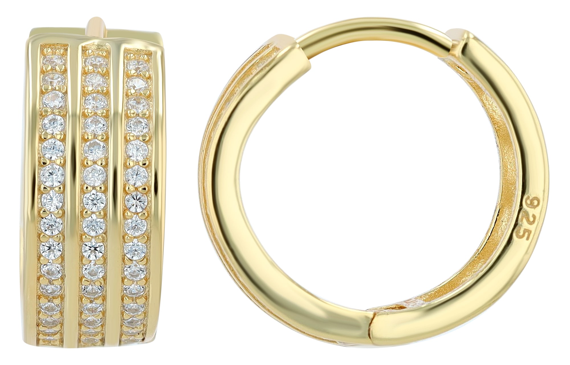 Adelia´s Paar Creolen »Damen Ohrringe ¿ Creole aus 925 Silber mit Zirkonia«