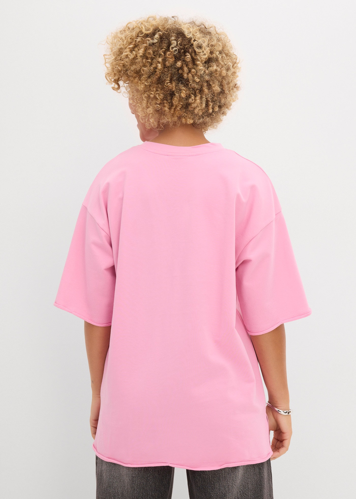 bonprix Longsweatshirt , lässige Passform, Halbarm-Design, aus reiner Baumwolle
