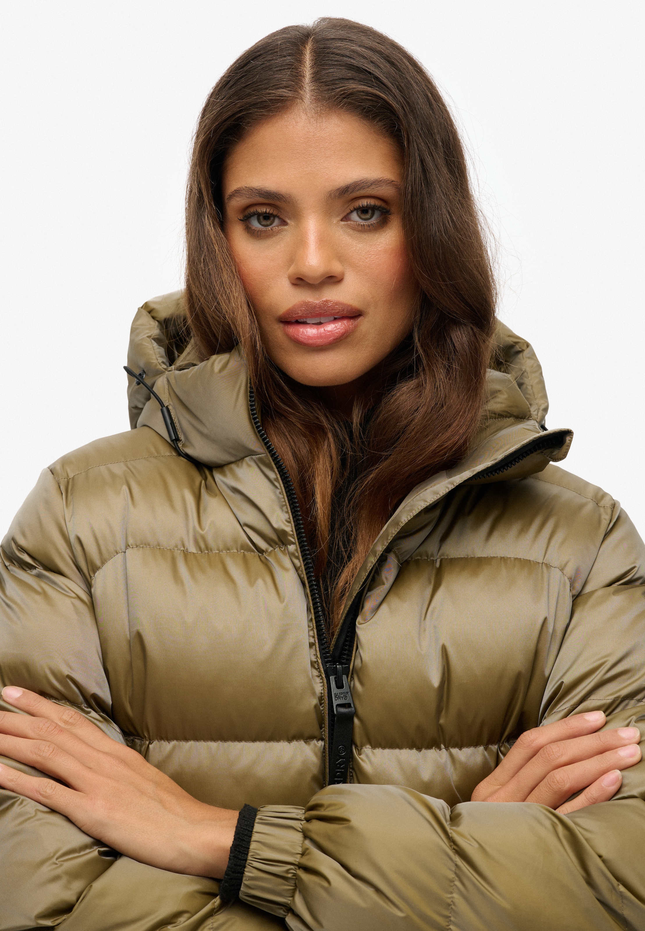 Superdry Steppjacke »HOODED LUXE SPORTS PUFFER«, mit Kapuze