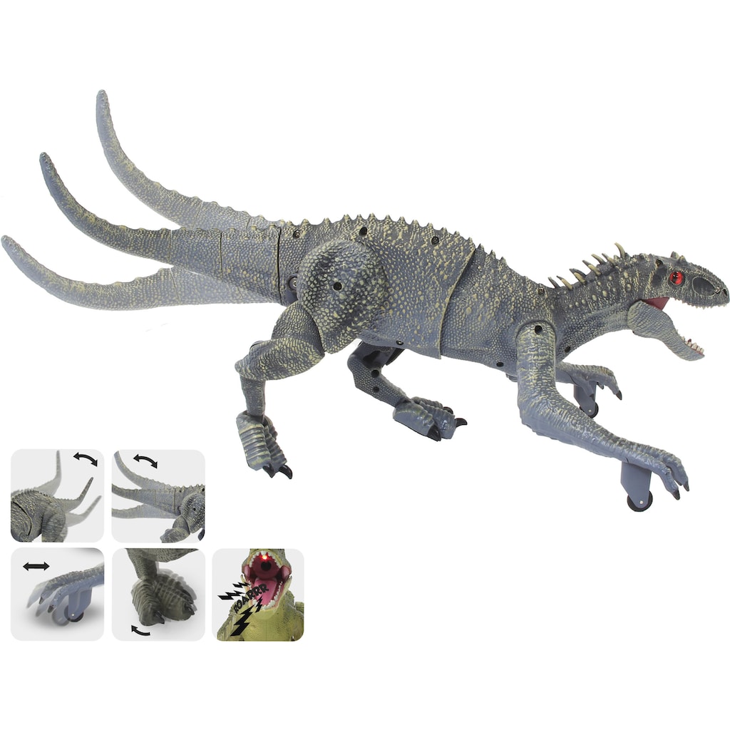 Jamara RC-Tier »Dinosaurier Exoraptor, Li-Ion 3,7V, 2,4GHz, grau«, mit Licht und Sound