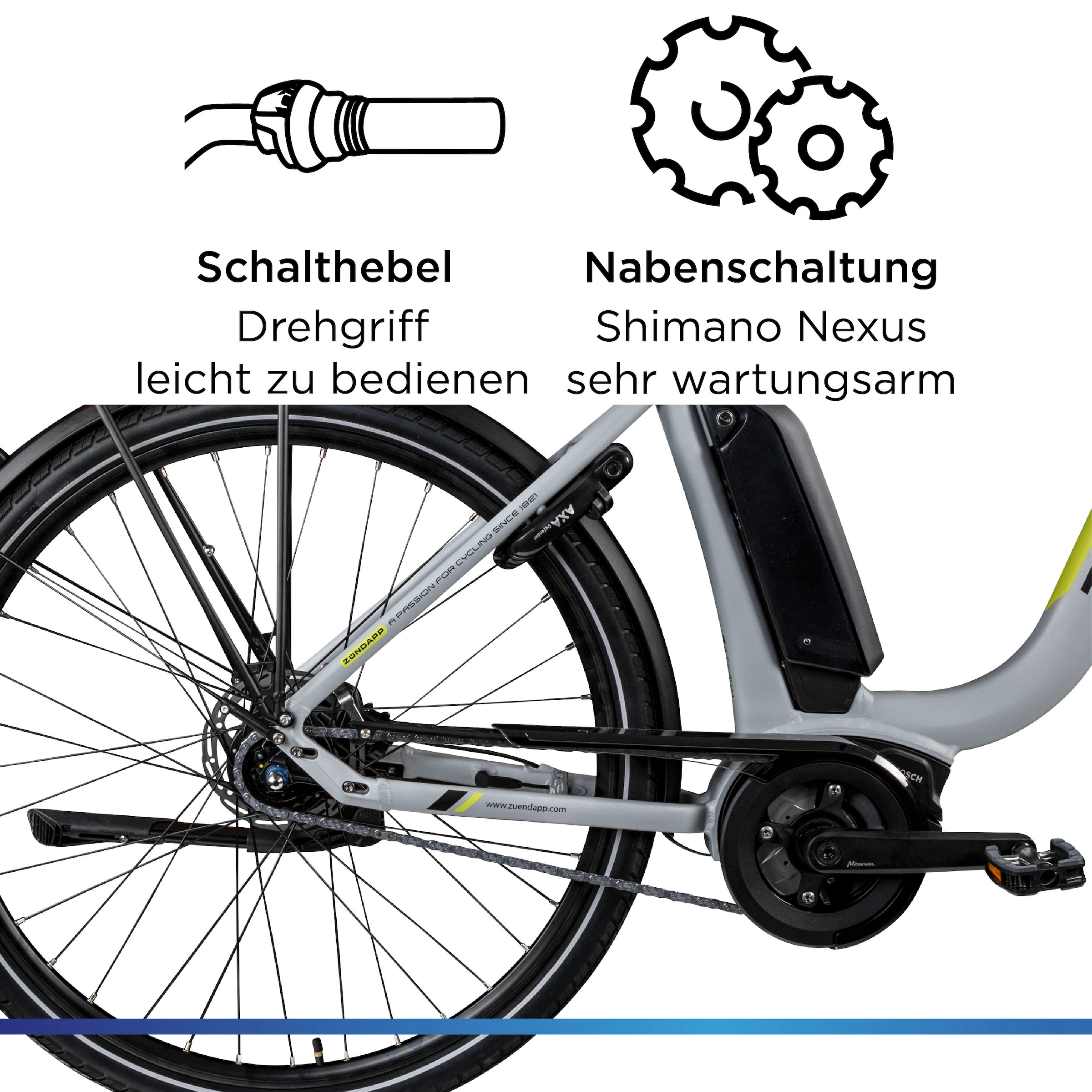 Zündapp »X300« 7 Gang Shimano Nexus Schaltwerk Nabenschaltung Mittelmotor 250 W Pedelec, Elektrofahrrad für Damen u. Herren