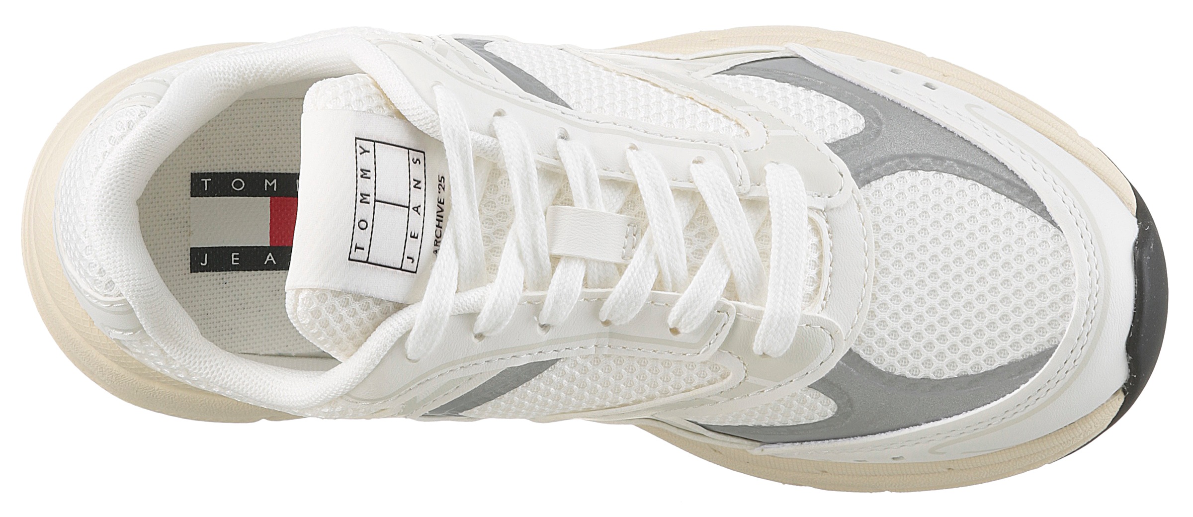 Tommy Jeans Keilsneaker »ARCHIVE'25«, Plateau, Freizeitschuh, Halbschuh, Schnürer mit Kontrastbesatz