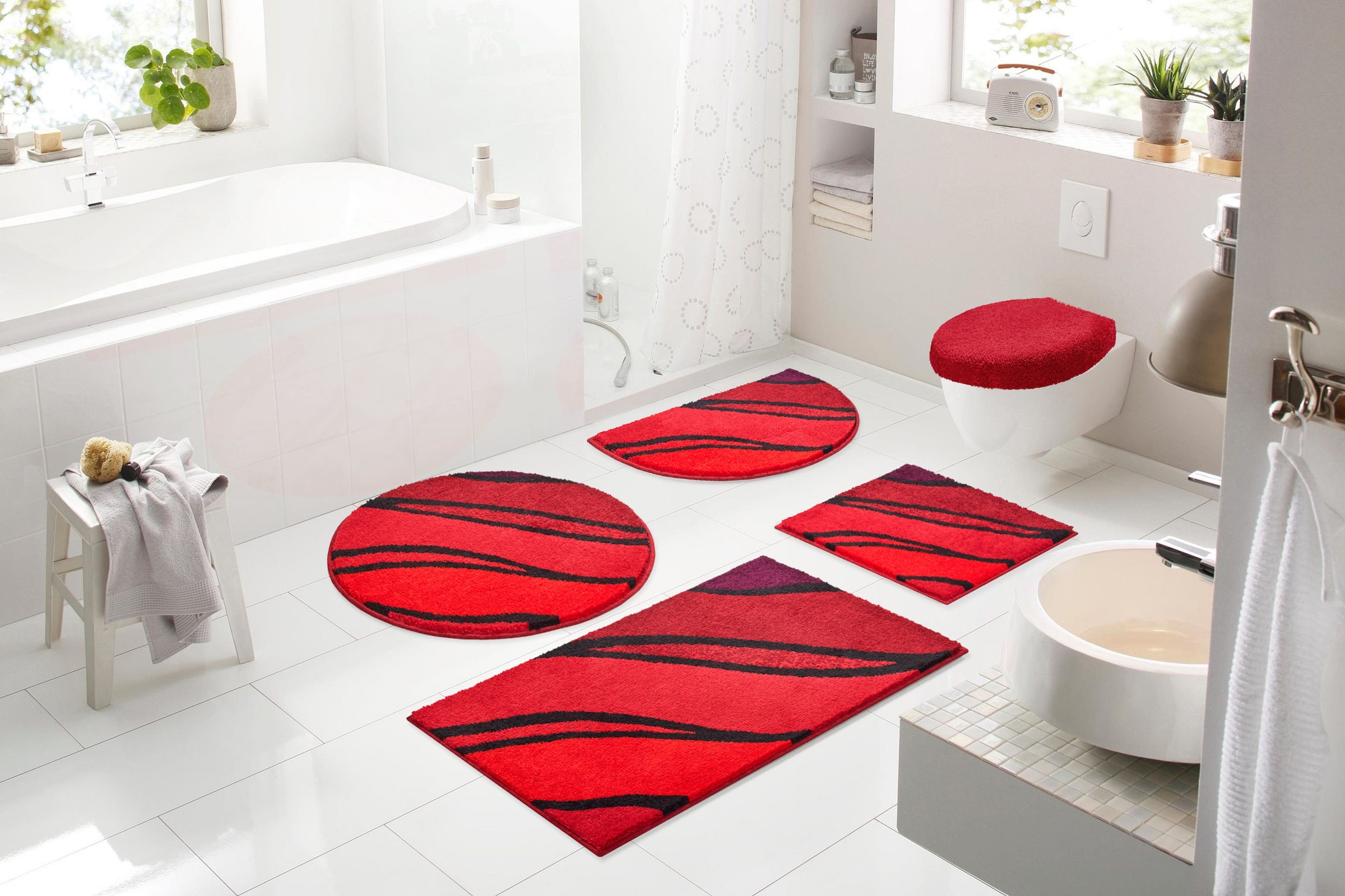 Grund Badematte »Belize, Badvorleger, Badezimmer Teppich, sehr weich«, rutschhemmend beschichtet, schnell trocknend-fußbodenheizungsgeeignet, weiche Haptik, auch als 3 teiliges Set erhältlich, Made in Europe