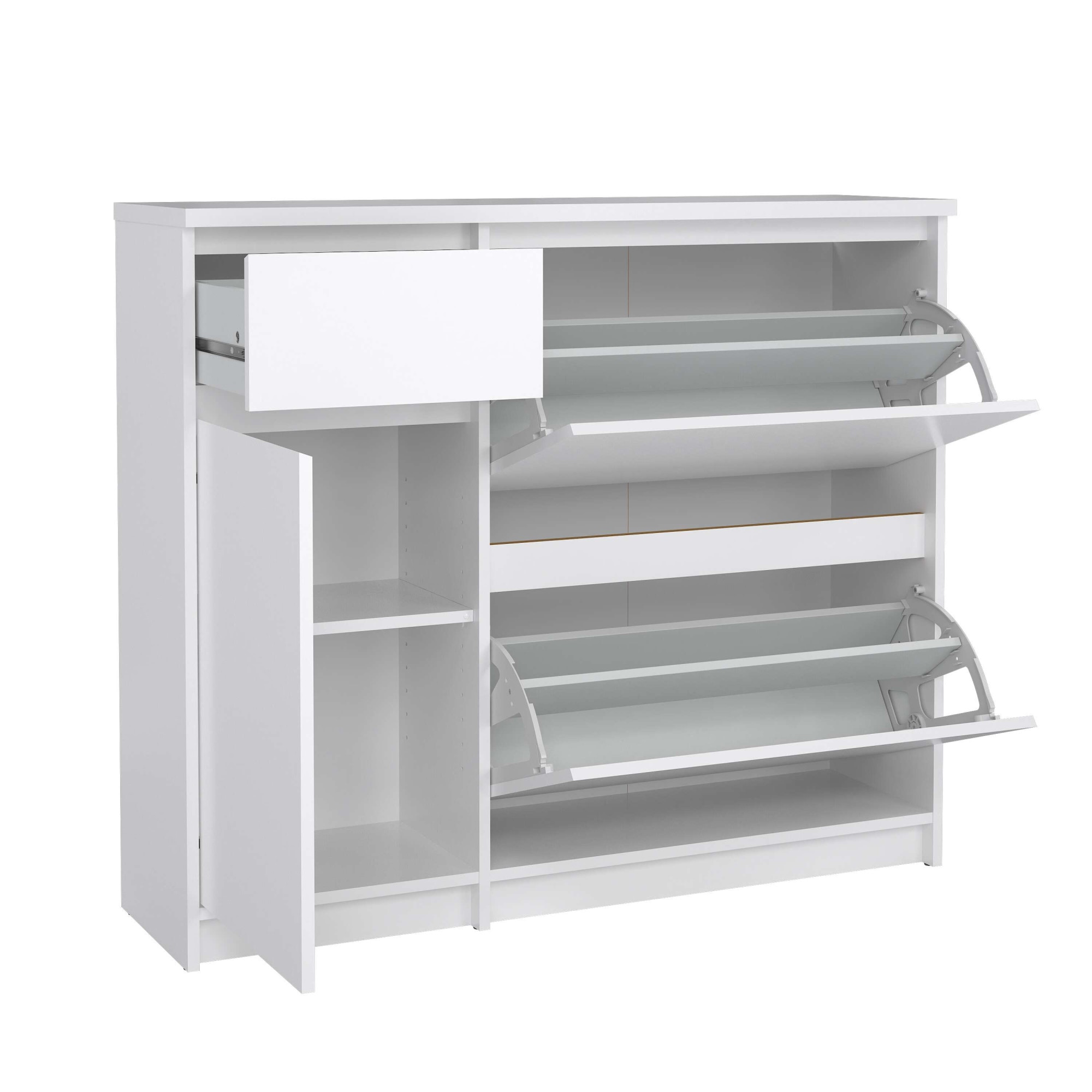 INOSIGN Schuhschrank »Naia Schuhaufbewahrung, Schuhkommode, Schuhregal, Garderobenschrank,«, mit 2 Klappen und 1 Tür und 1 Schublade, Breite 109 cm