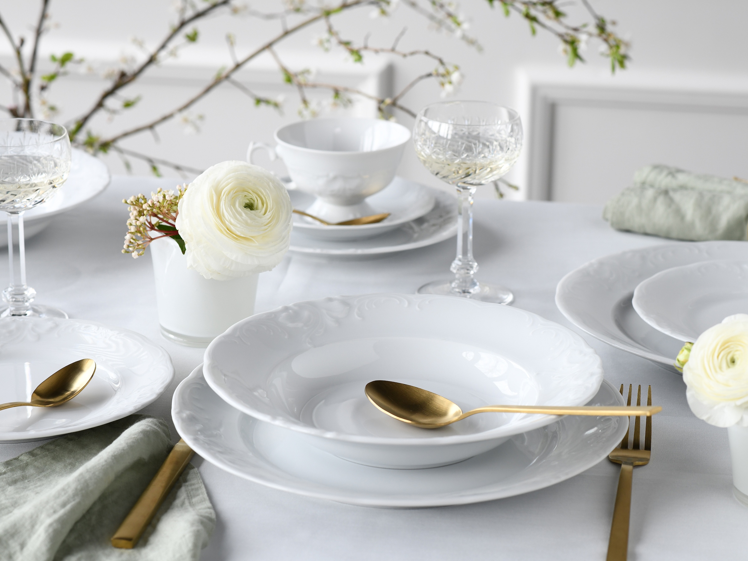 CreaTable Kombiservice »Frederike Weiss, Service 30-tlg.« Klassisch, Zeitlos