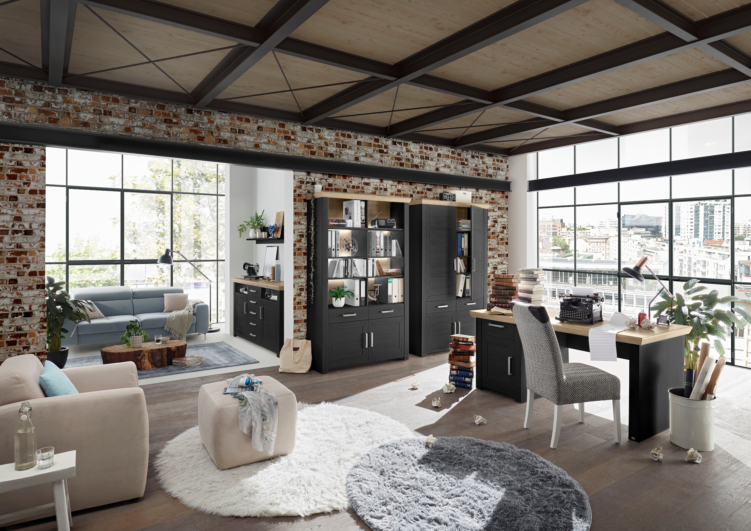 set one by Musterring Schreibtisch »York« Mit Schubkasten und Tür, 3 Farben, Breite 165 cm