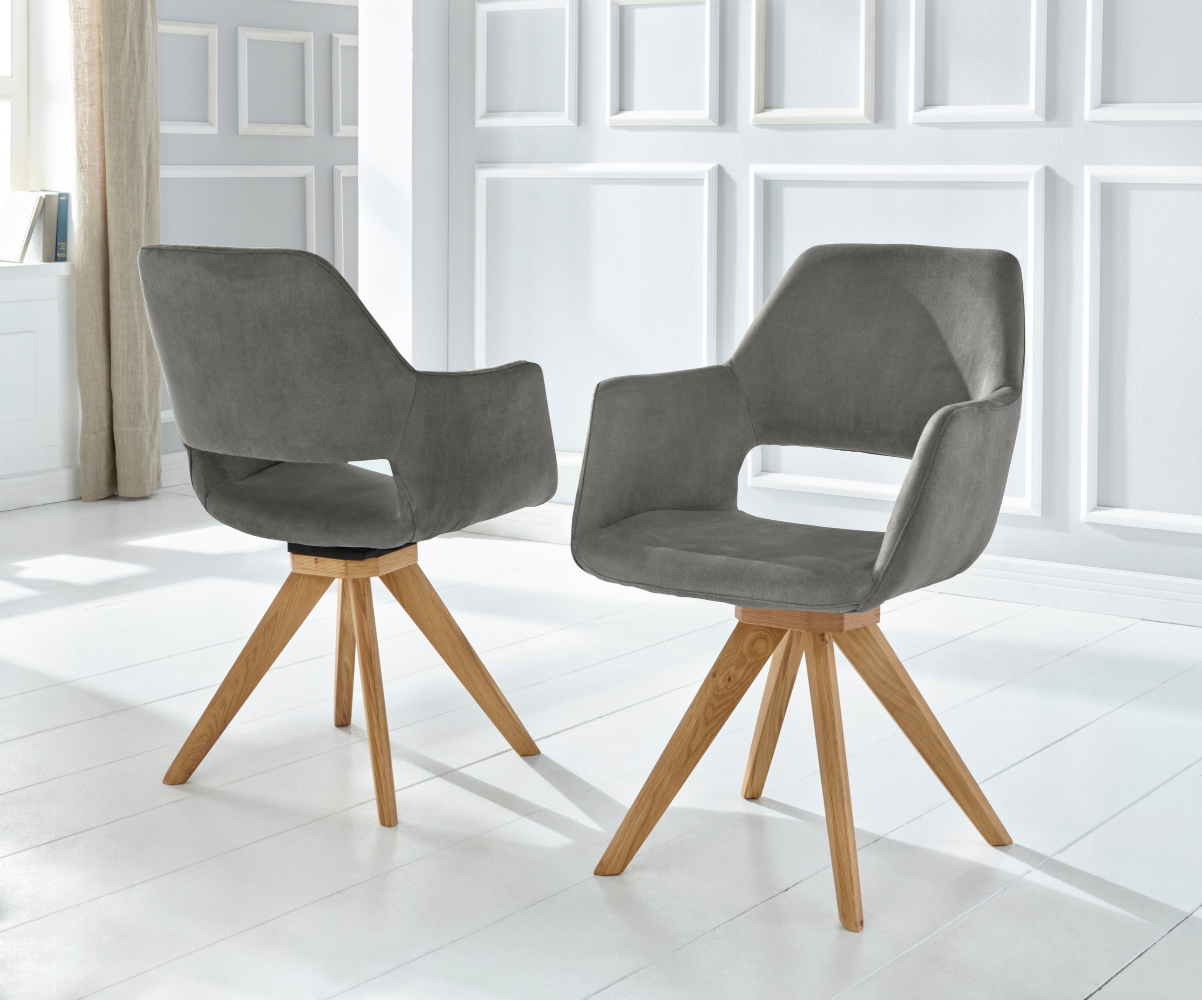 Premium collection by Home affaire Drehstuhl »Berlin«, (Set), 2 St., Microfaser, Bezug in Microfaser oder Leder