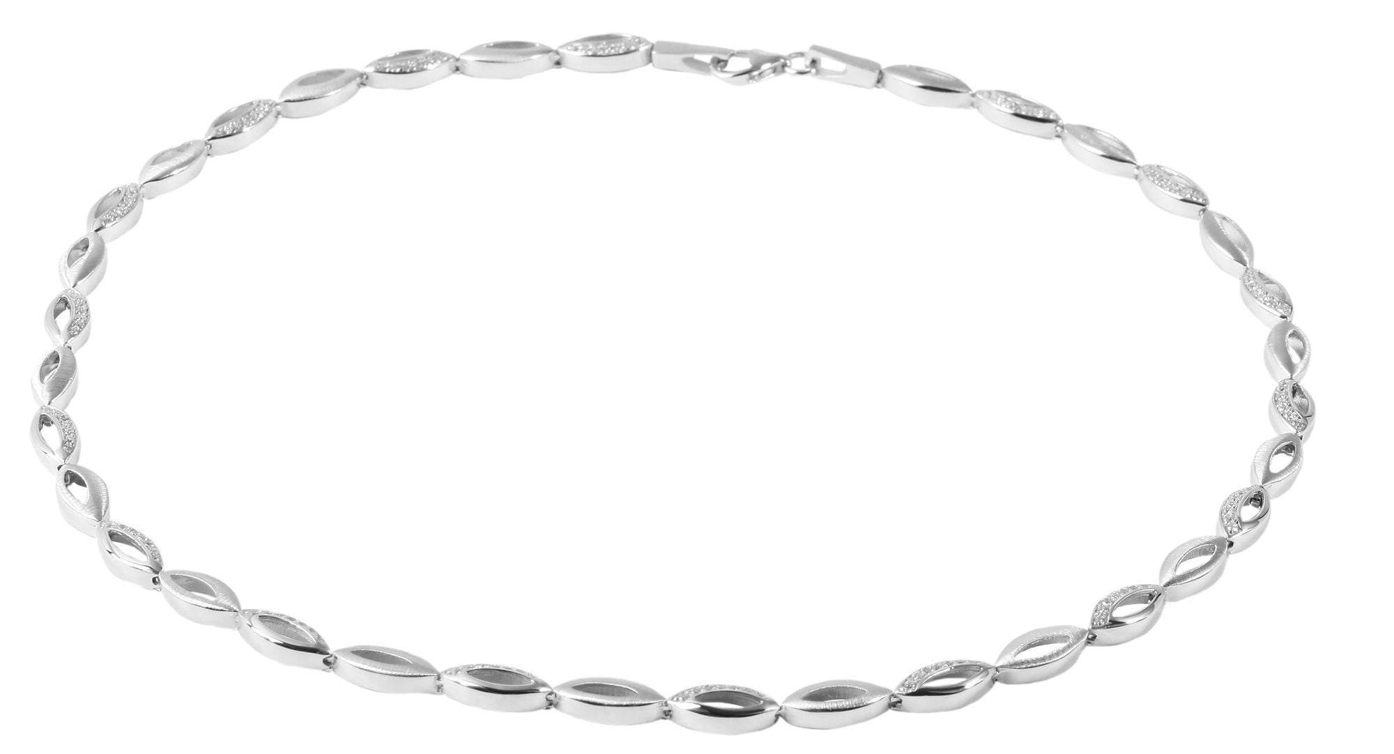 Adelia´s Gliederkette »Damen Halskette aus 925 Silber mit Zirkonia 45 cm«