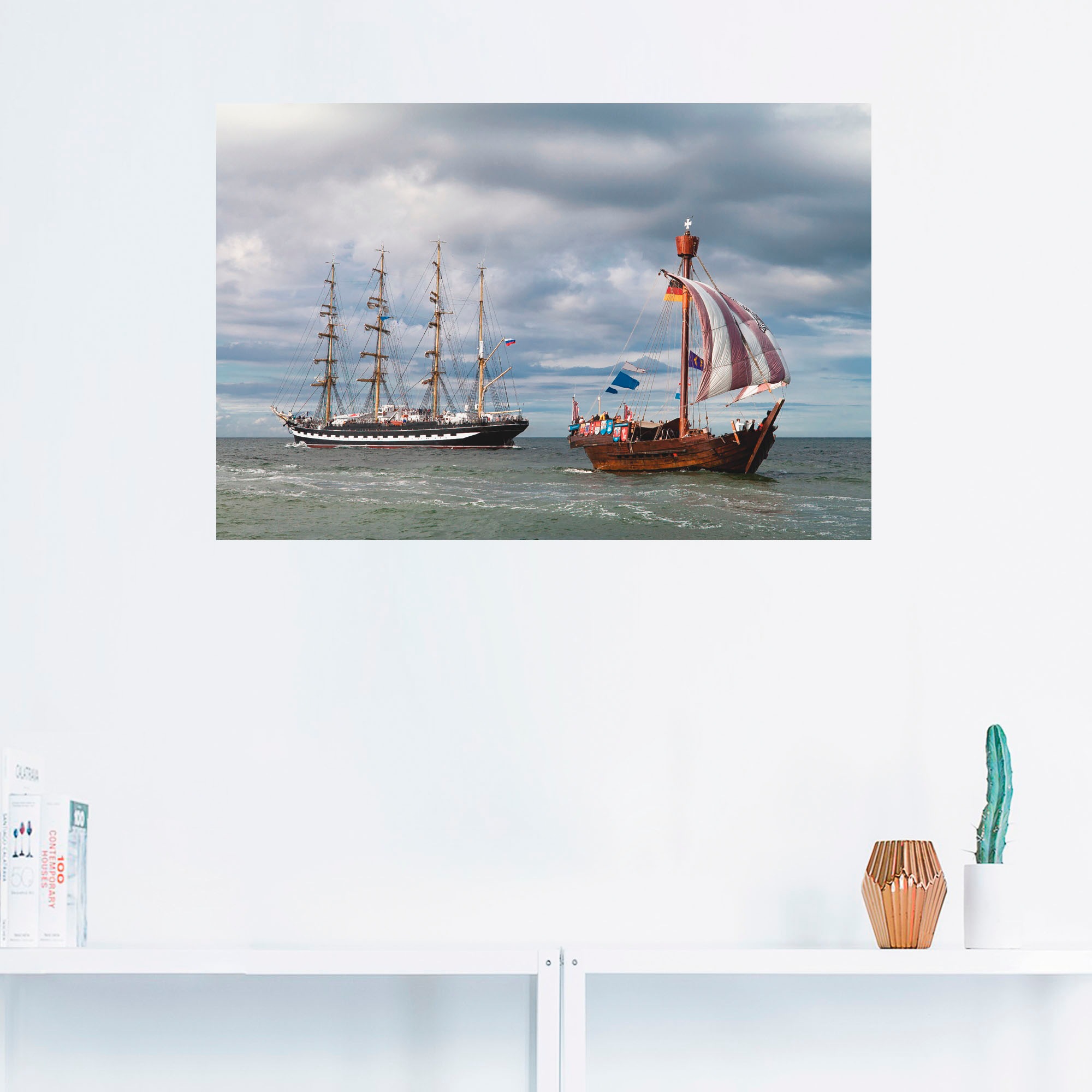 Artland Wandbild »Segelschiffe auf der Hanse Sail«, Boote & Schiffe, (1 St.), in vielen Größen & Produktarten - Alubild / Outdoorbild für den Außenbereich, Leinwandbild, Poster, Wandaufkleber / Wandtattoo auch für Badezimmer geeignet