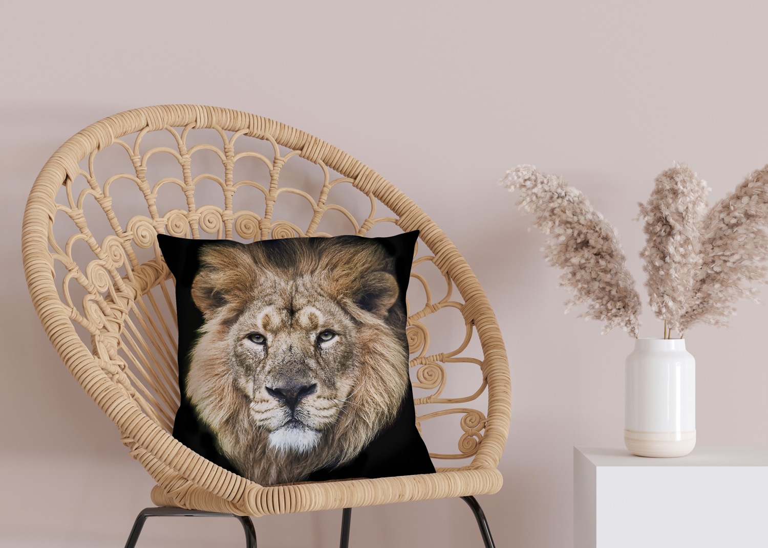 queence Dekokissen »Frank«, Kissenhülle,Löwe,Tiermotiv,Wildtier,Majestätisch,Naturmotiv,Kraftvoll