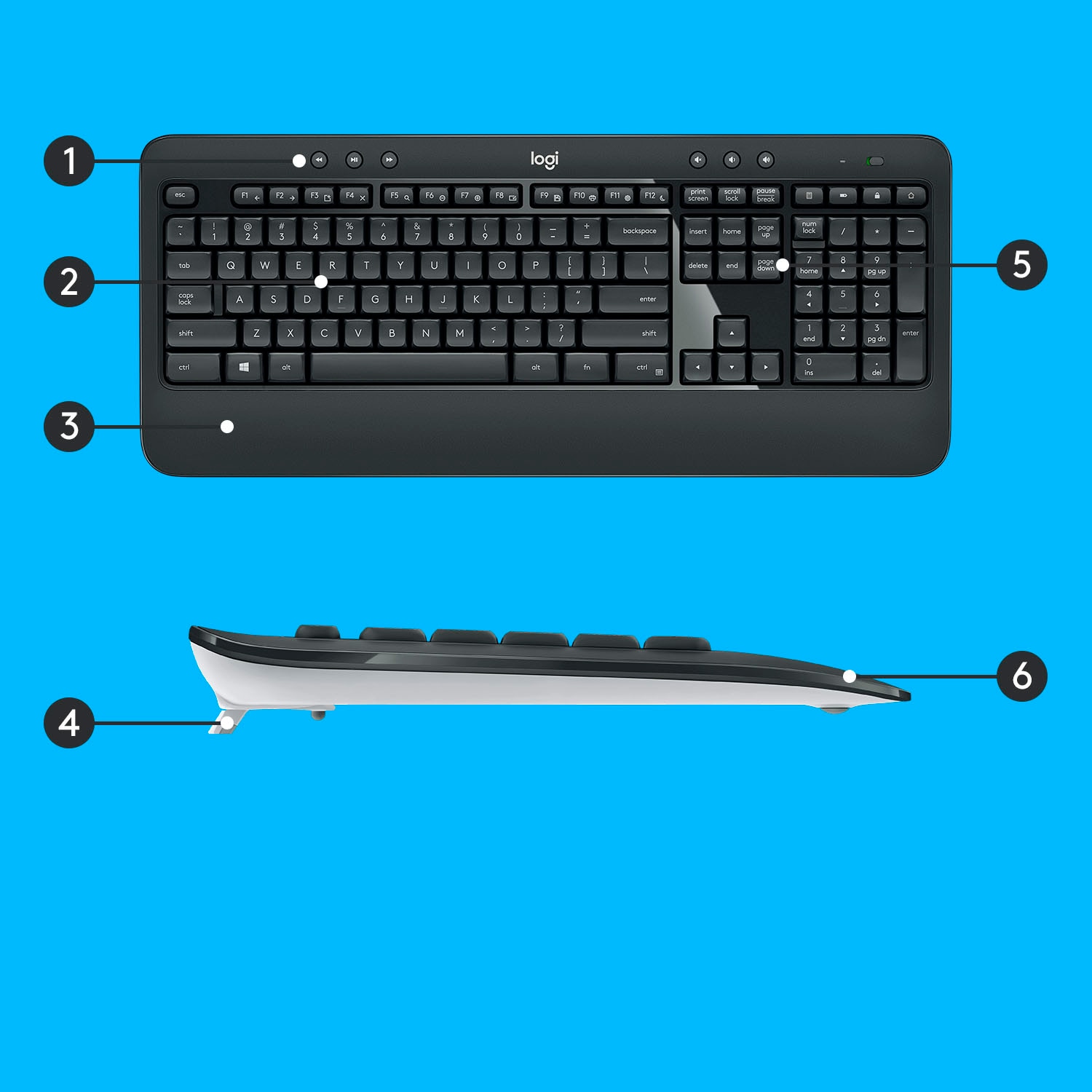 Logitech Tastatur »920-008685«, (Fn-Tasten-Ziffernblock)