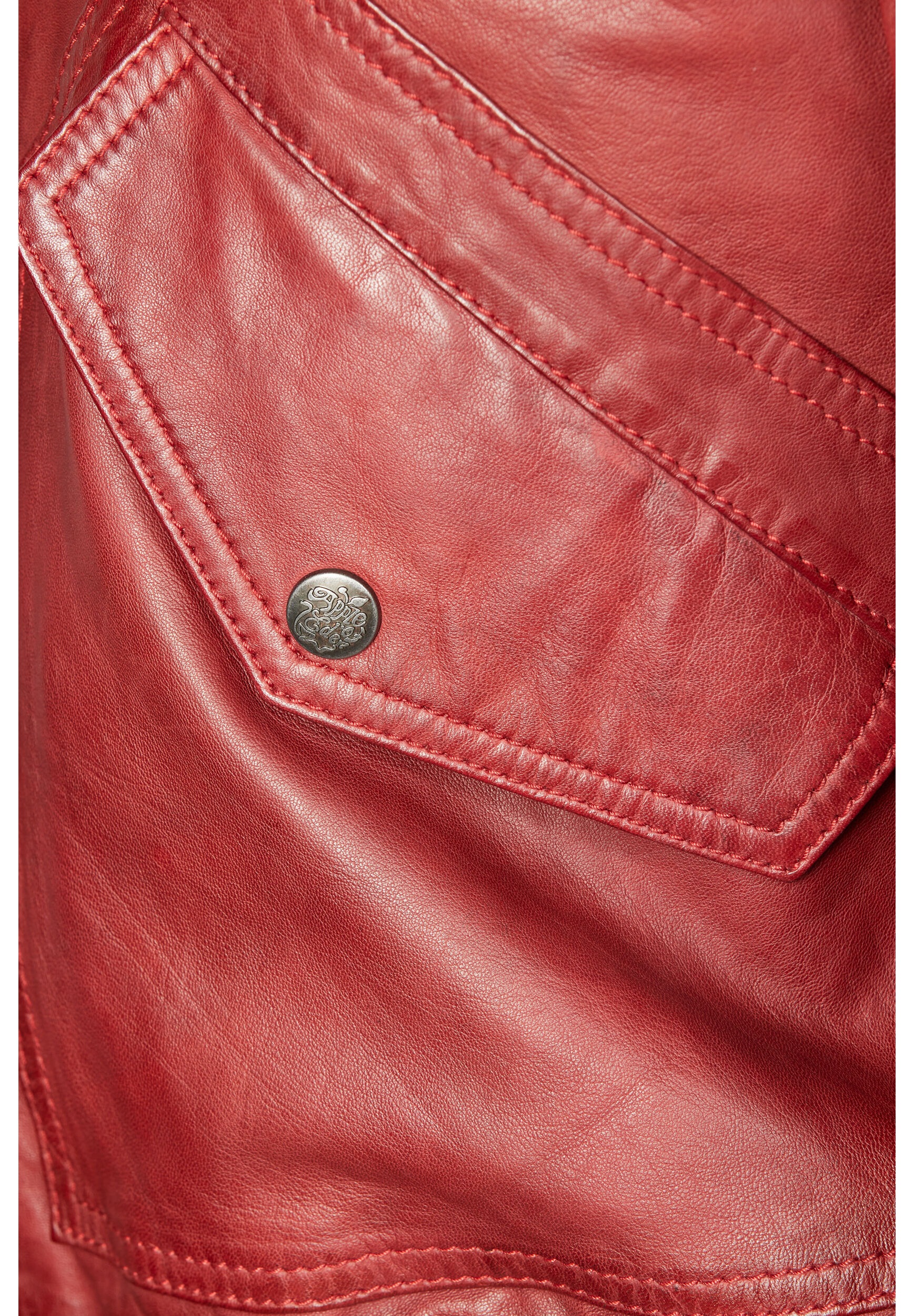 Apple of Eden Lederjacke »Apple of Eden Lederjacke AOE-143« ohne Kapuze mit Reißverschlüsse an den Ärmeln