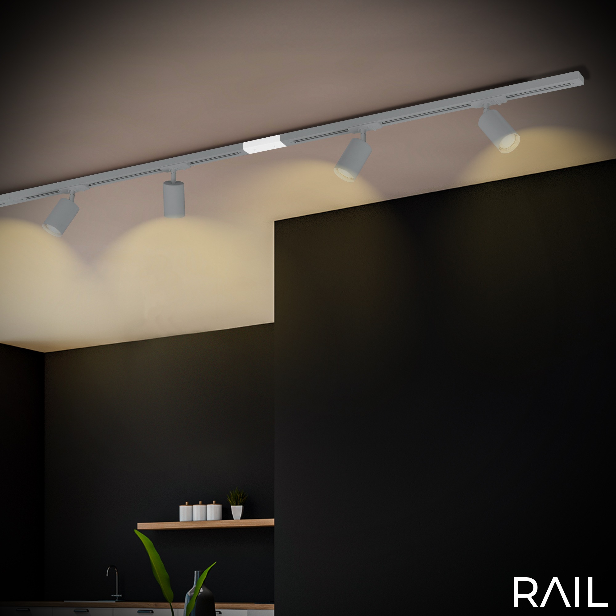 Briloner Leuchten Schienensystem-Einspeiser »RAIL« 1 tlg. Einspeisung 20,3 cm Weiß Schienensystem Rail Wohnzimmer Büro Küche