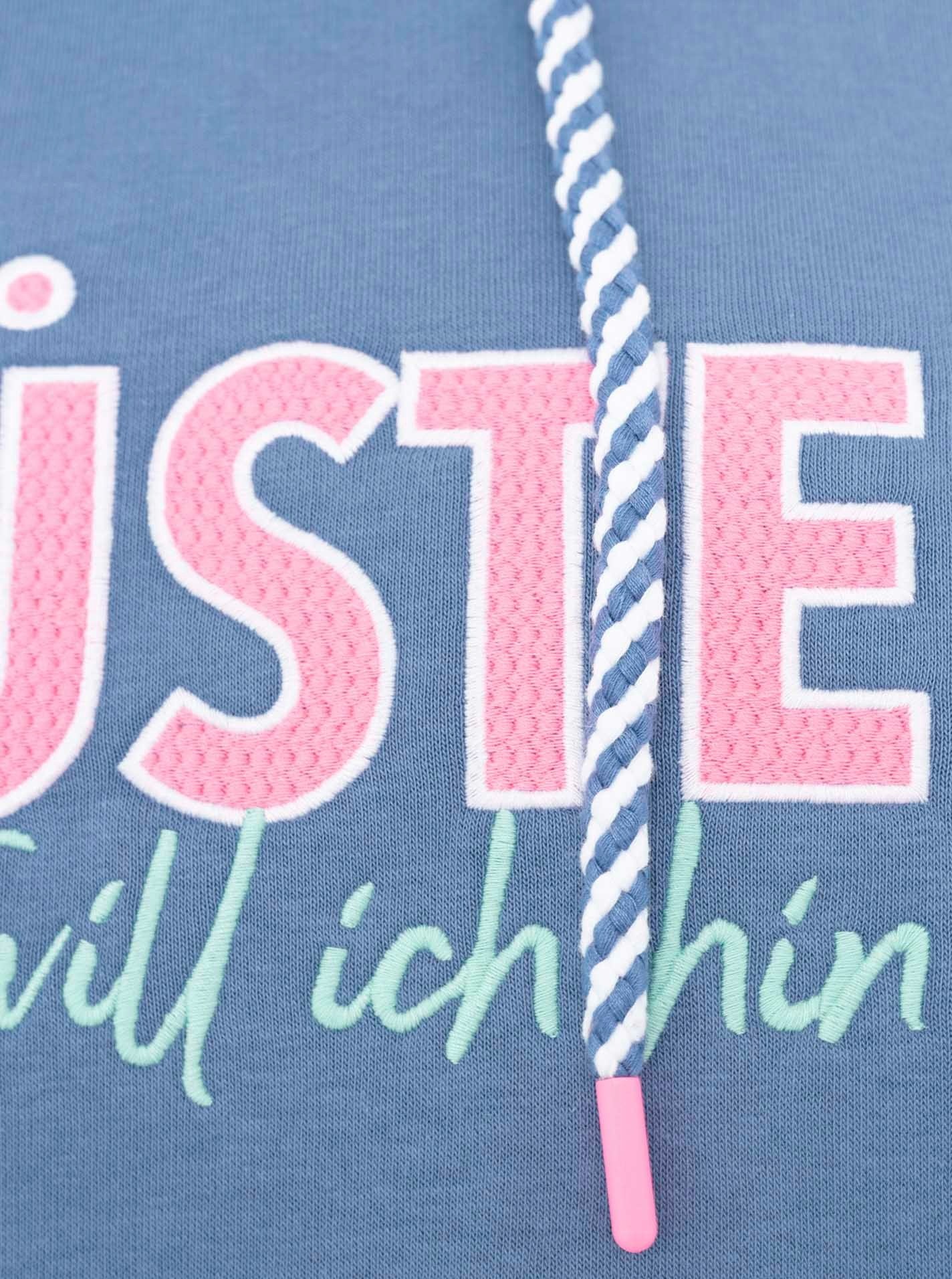 Zwillingsherz Hoodie »"Küste"«, statement Stickerei, gestreifte Kordel, Kapuze
