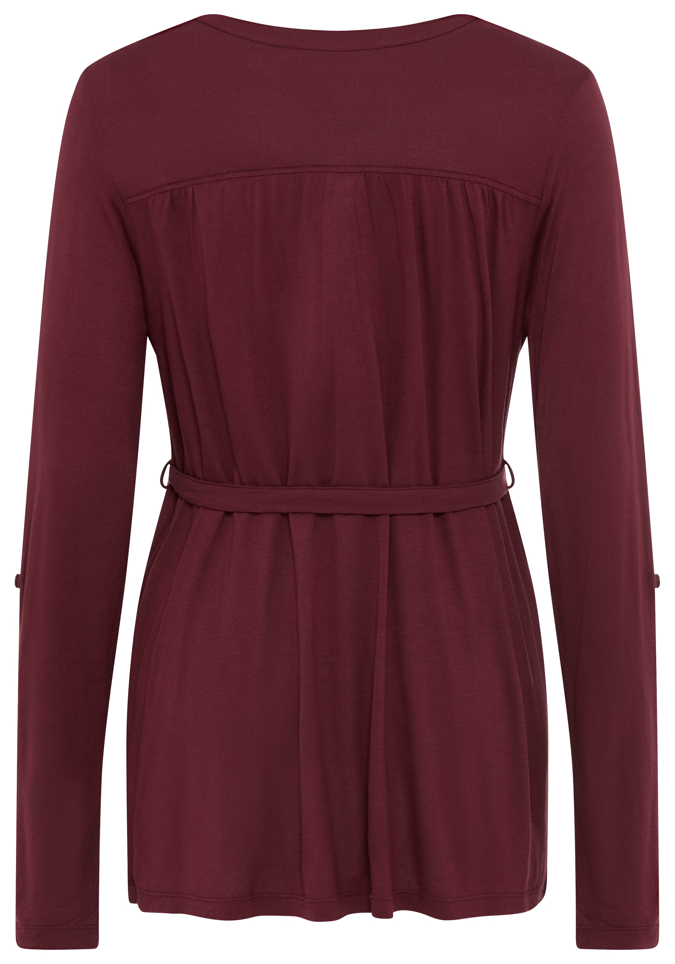 Neun Monate Umstandsshirt »Jersey-Bluse mit Bindegürtel« Viskose Umstands-Bluse praktisch für Schwangerschaft und danach
