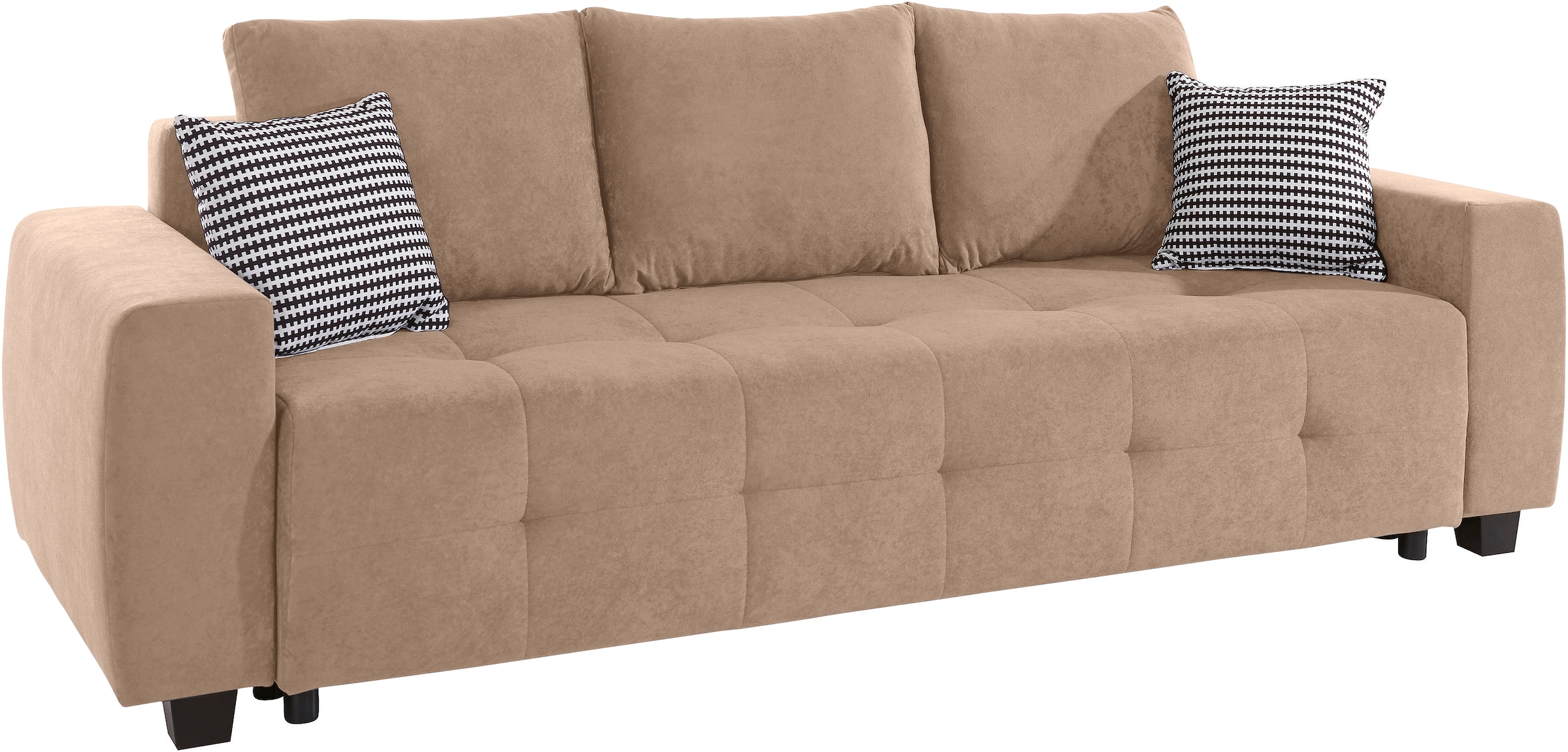 COLLECTION AB Schlafsofa »Bella«, mit Bettfunktion und Bettkasten, inkl. loser Rücken- und Zierkissen