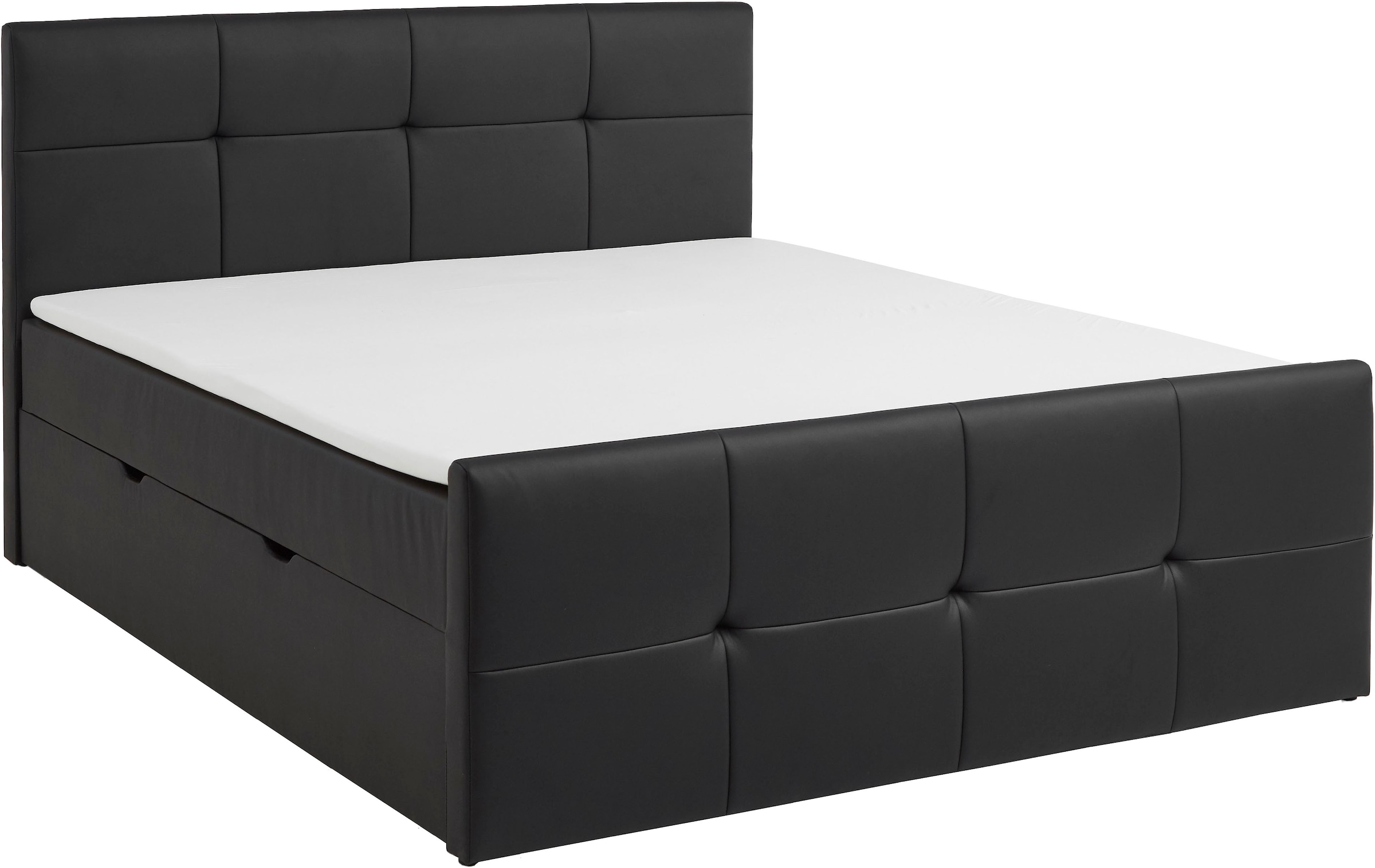 PLACES OF STYLE Boxbett »Mizzana inkl. Bettkasten, erhältlich in der Größe 180x200cm, H3« Bezug aus Kunstleder, inkl. PU-Schaumtopper