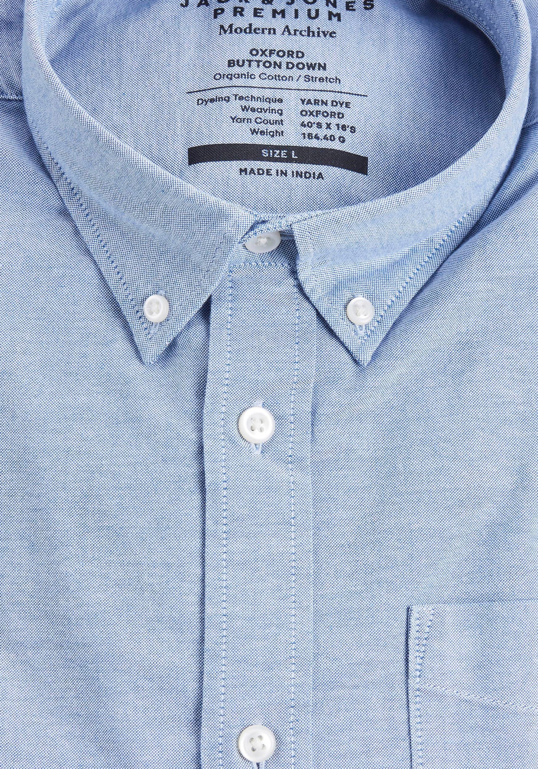 Jack & Jones Langarmhemd »BROOK OXFORD«, mit Button-Down Kragen