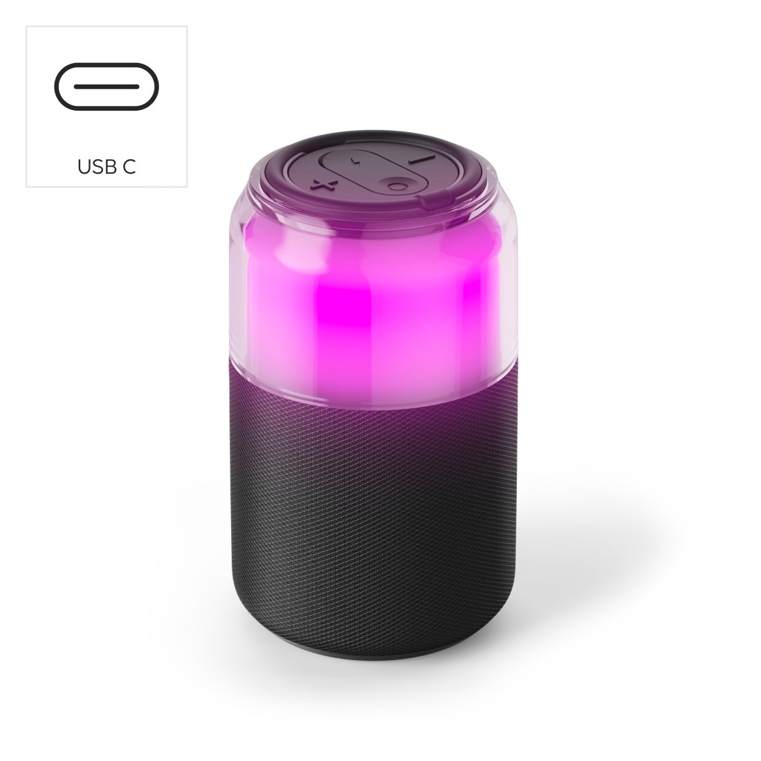 Hama Bluetooth-Lautsprecher »Bluetooth-Lautsprecher mit LED-Licht und True Wireless« (Bluetooth Beleuchtungseffekte 5 W) LED-Lichtmodi, True Wireless Stereo, USB-A, Akku, Hängeschlaufe