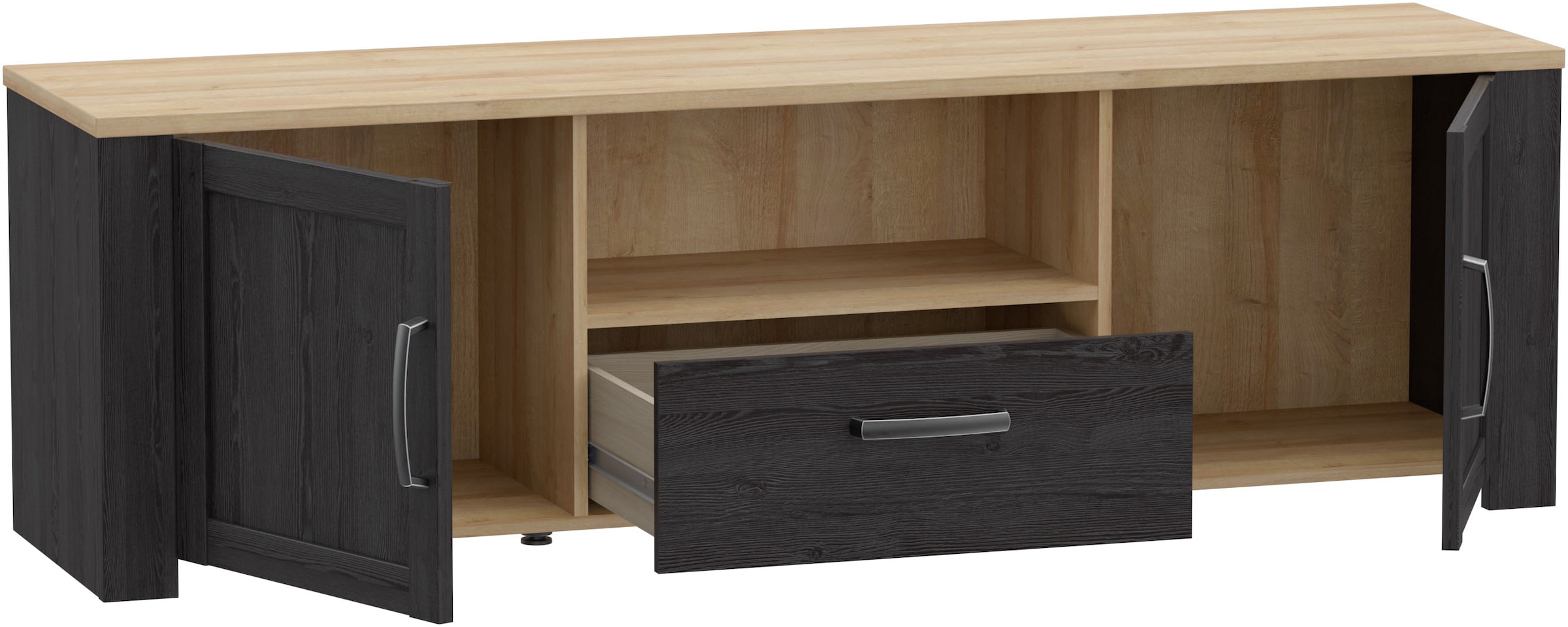 FORTE TV-Board »Bohol TV-Schrank, Stauraum, 2 farbiges Dekor, landhaus« B/H/T 166,1/51,8/42cm, 2 Türen, 1 SK
