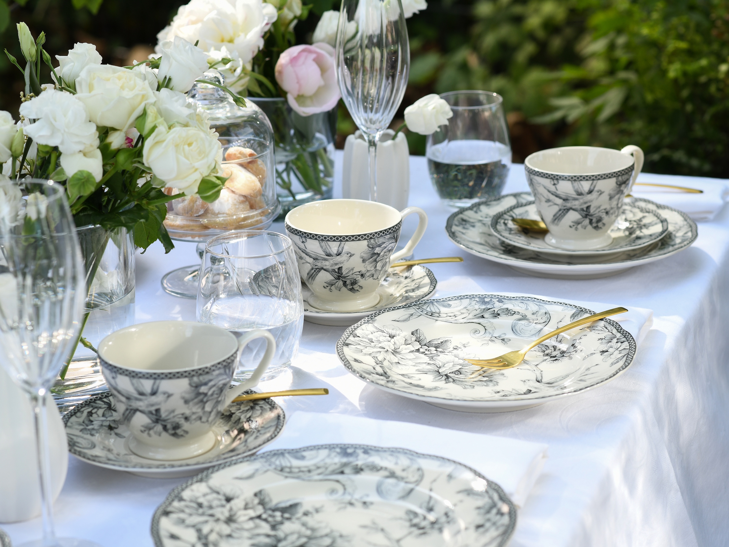 CreaTable Kaffeeservice »Adelaide, Service 12-tlg.« Nostalgischer Vintage Dekor, Elegante Form