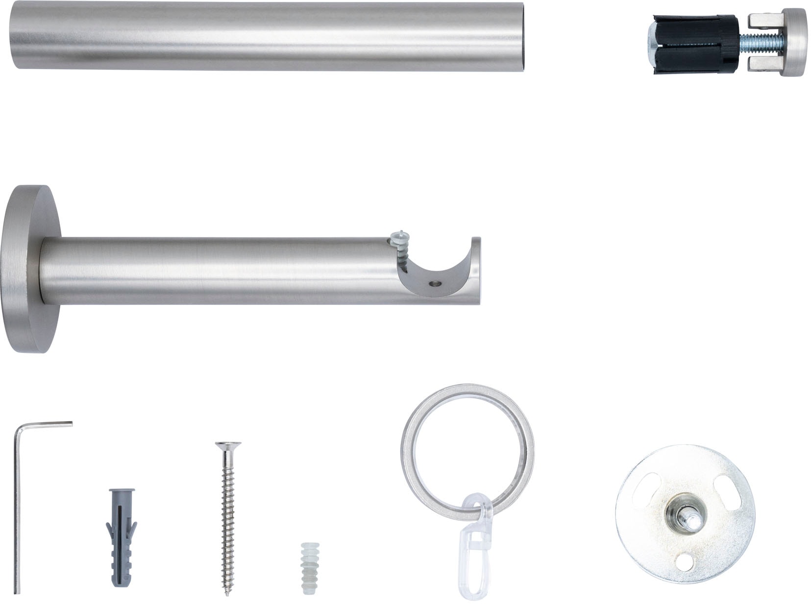 mydeco Gardinenstange »20mm Match Wandträger 12 cm«, 1 läufig-läufig, Fixmaß