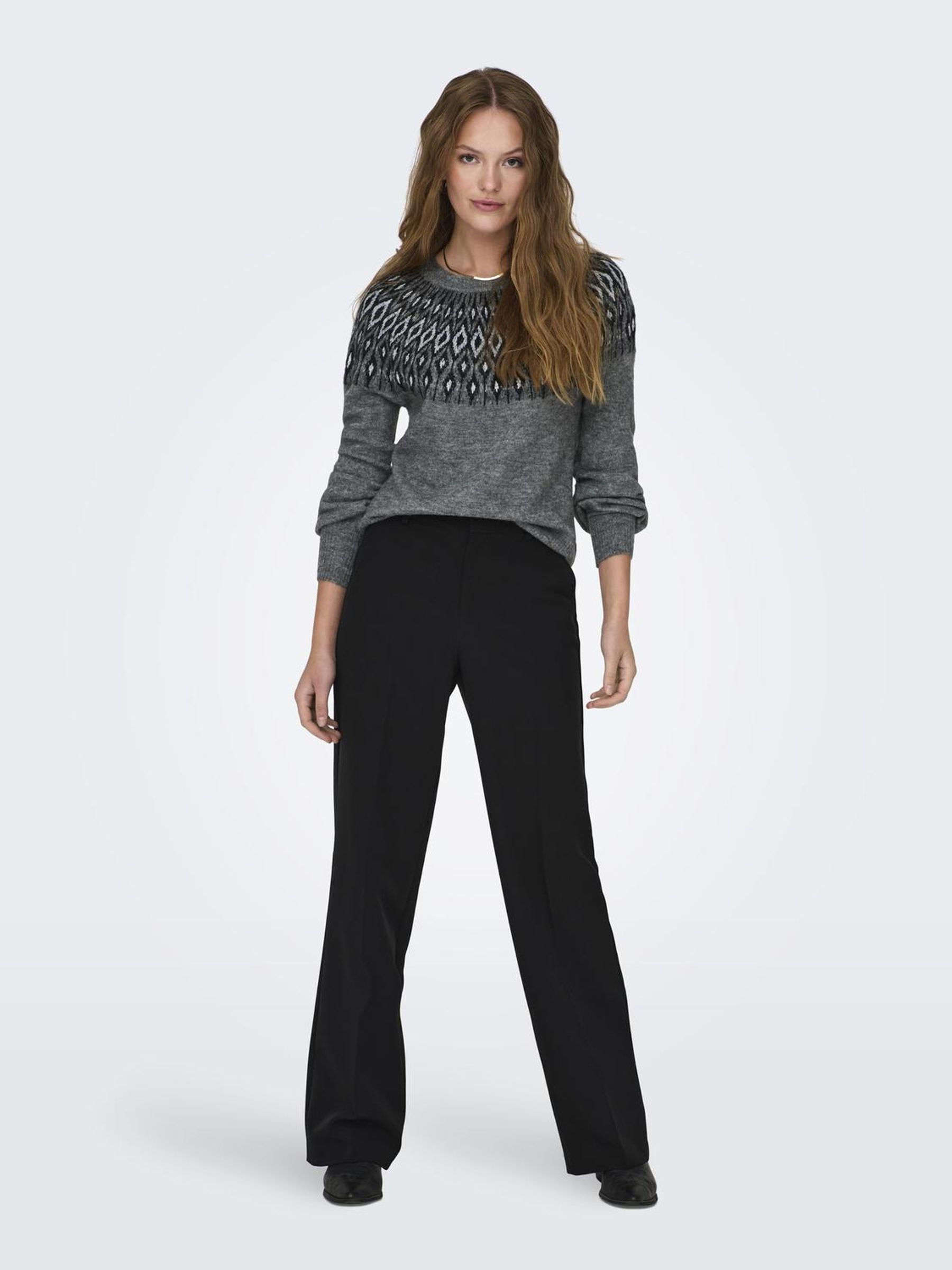 ONLY Rundhalspullover »ONLALINA LS JQ O-NECK EX KNT«