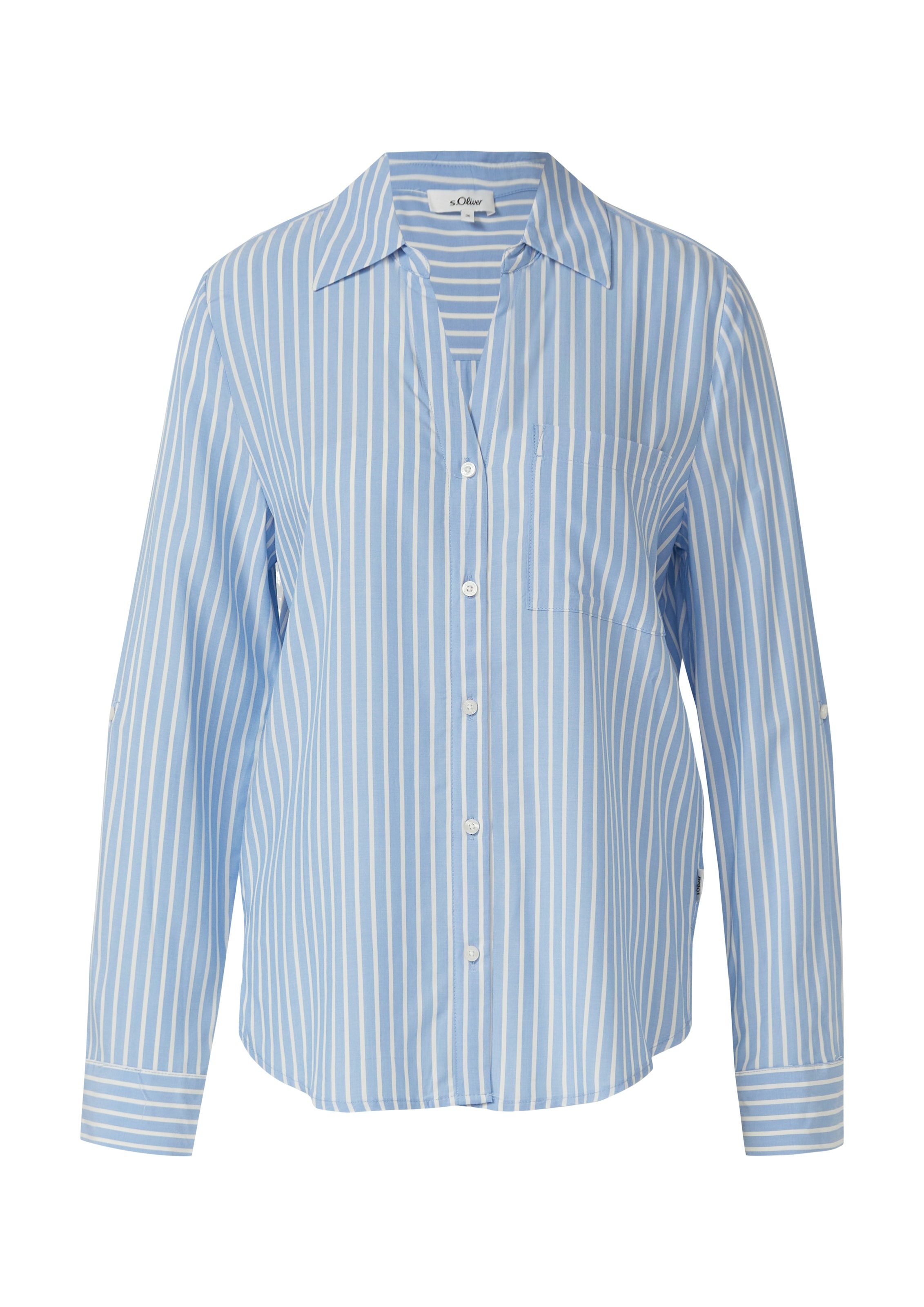 s.Oliver Langarmbluse im Streifen-Design und aus Viskose