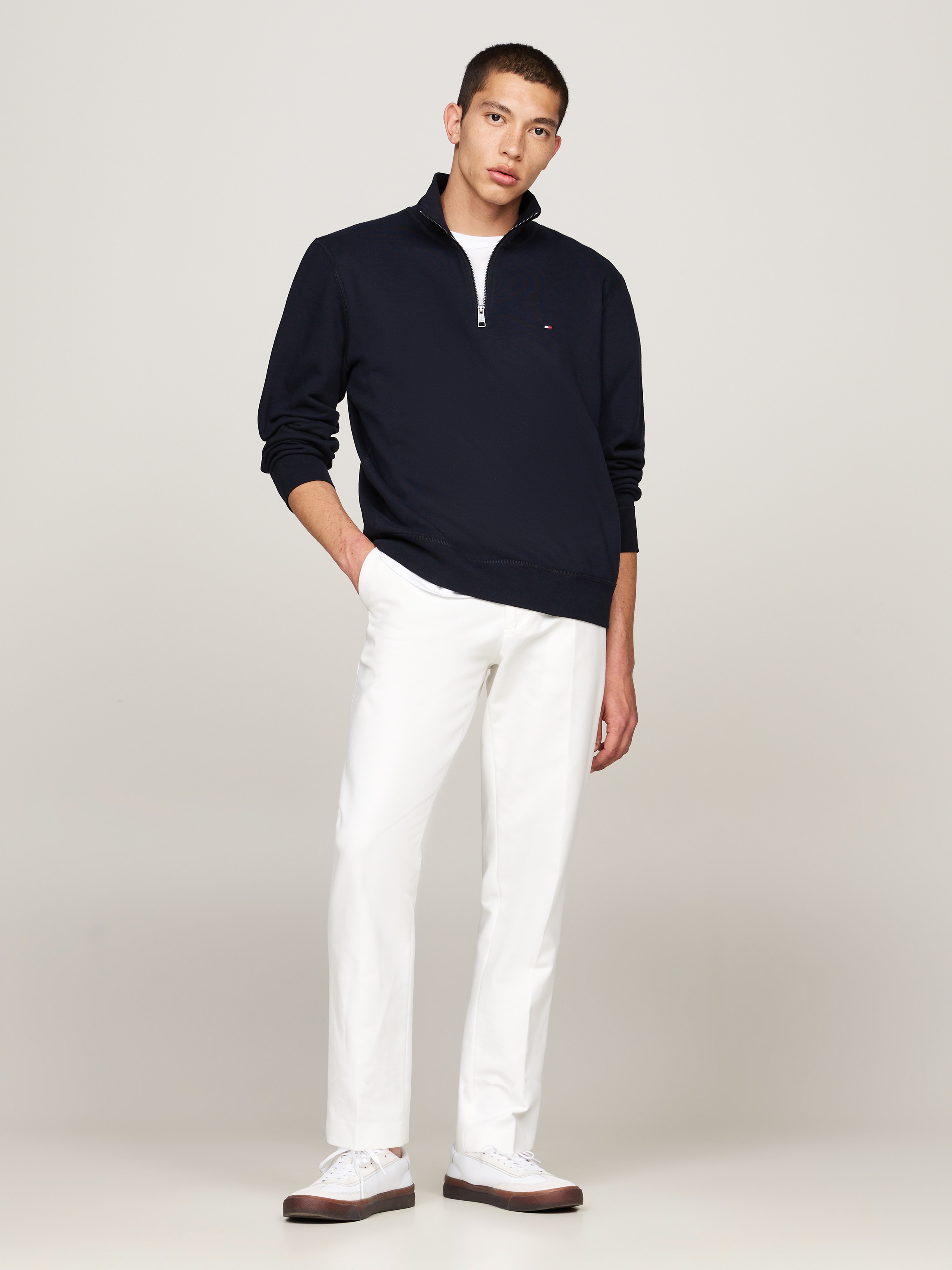 Tommy Hilfiger Sweatshirt »ESSENTIAL FLEECE 1/4 ZIP«, mit Stehkragen
