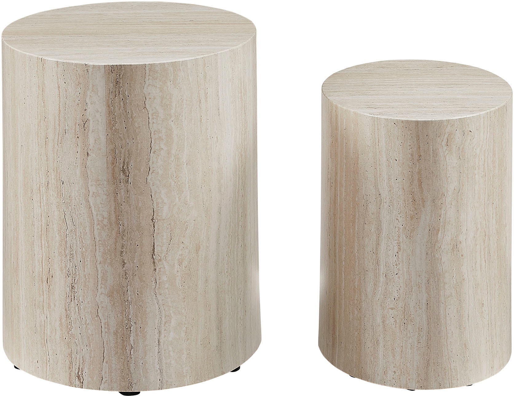 SalesFever Couchtisch »Almeria Beistelltisch«, (Set, 2 St., 2er Set), oval, in Travertinoptik