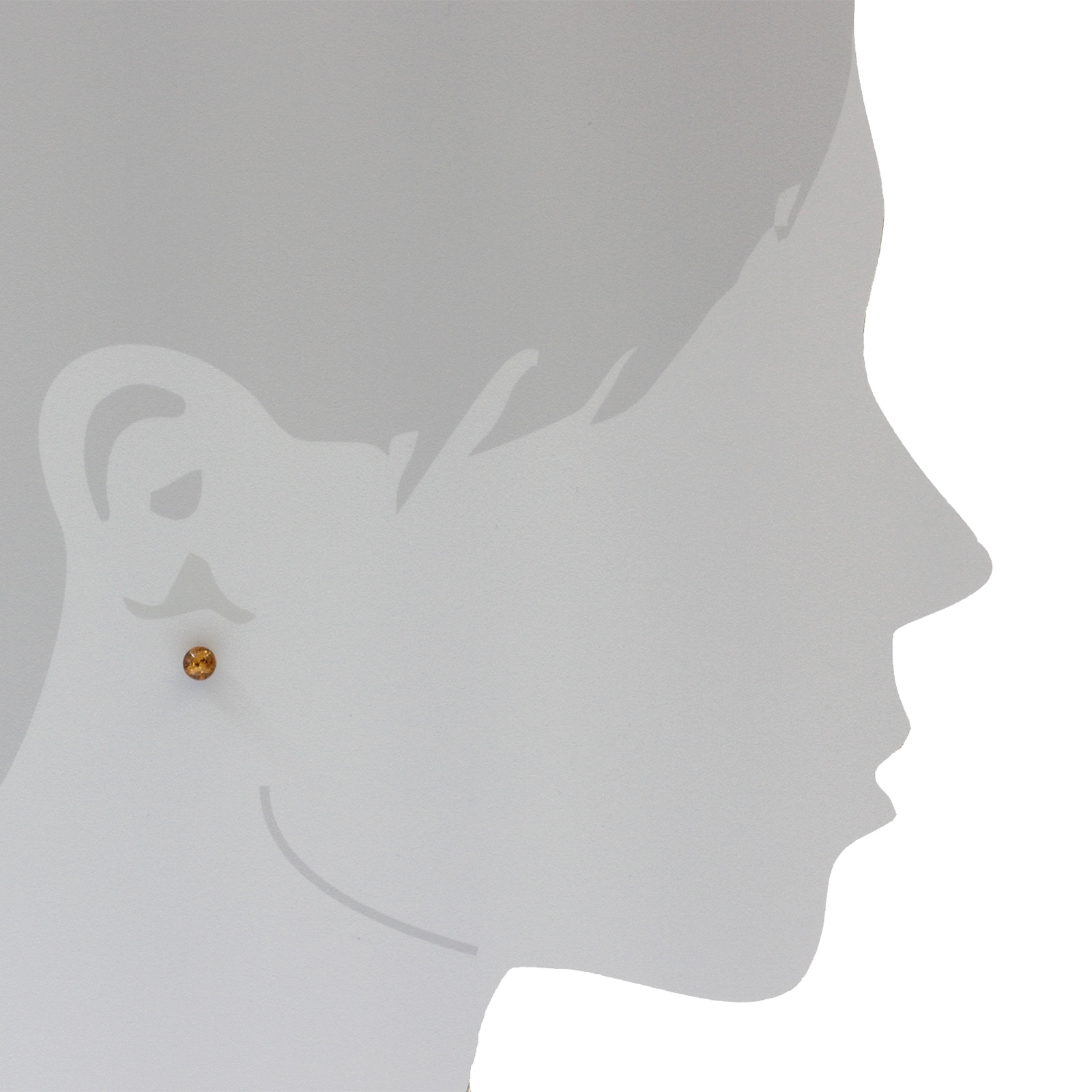 OSTSEE-SCHMUCK Paar Ohrstecker »- Klassisch 6 mm - Silber 925/000 - Bernstein«