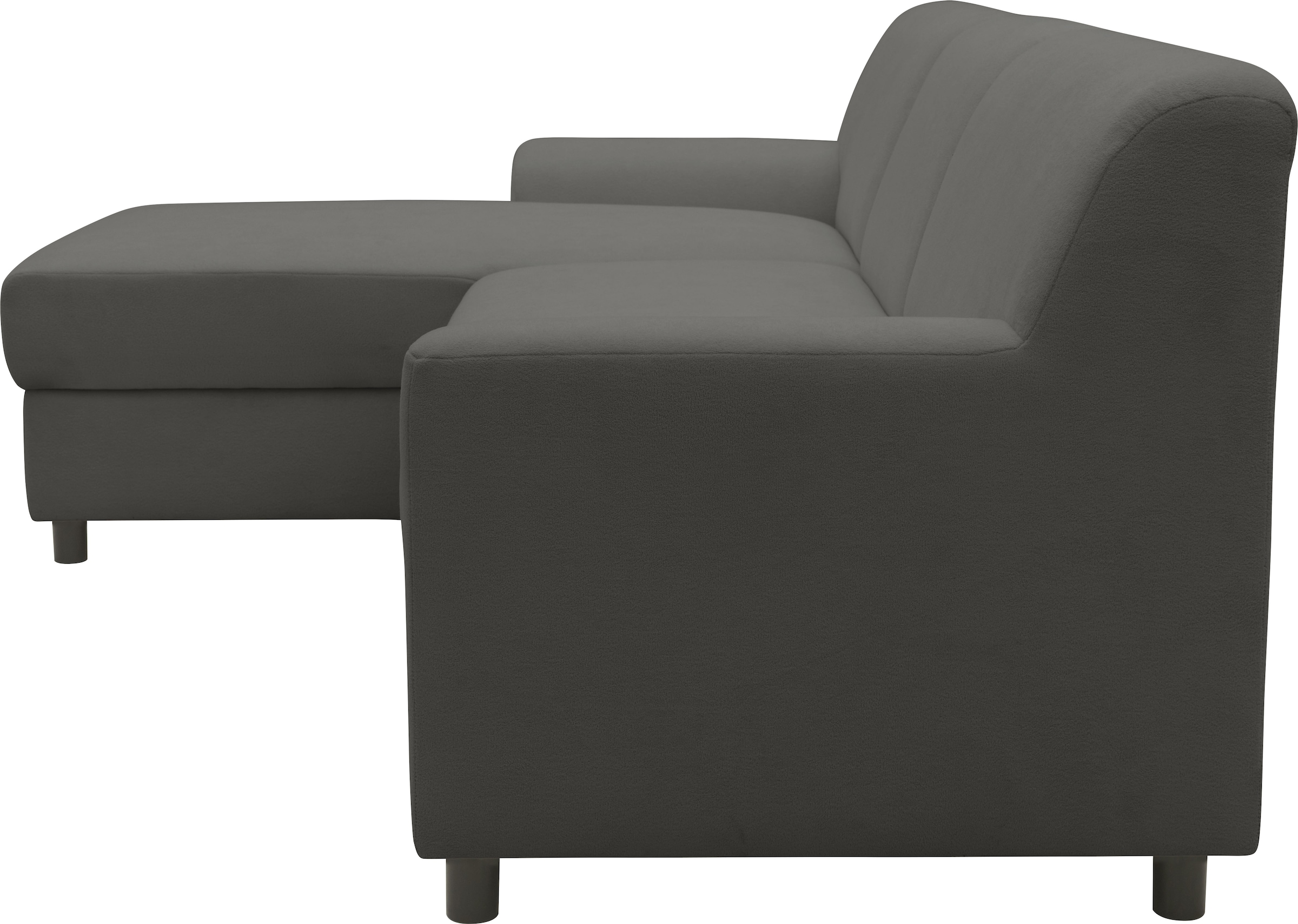 DOMO collection Ecksofa »Turah 2, L-Form, Cord oder Luxus-Microfaser, komfortabler Federkern«, B/T/H: 241/146/79 cm, incl. Zierkissen, wahlweise mit Bettfunktion