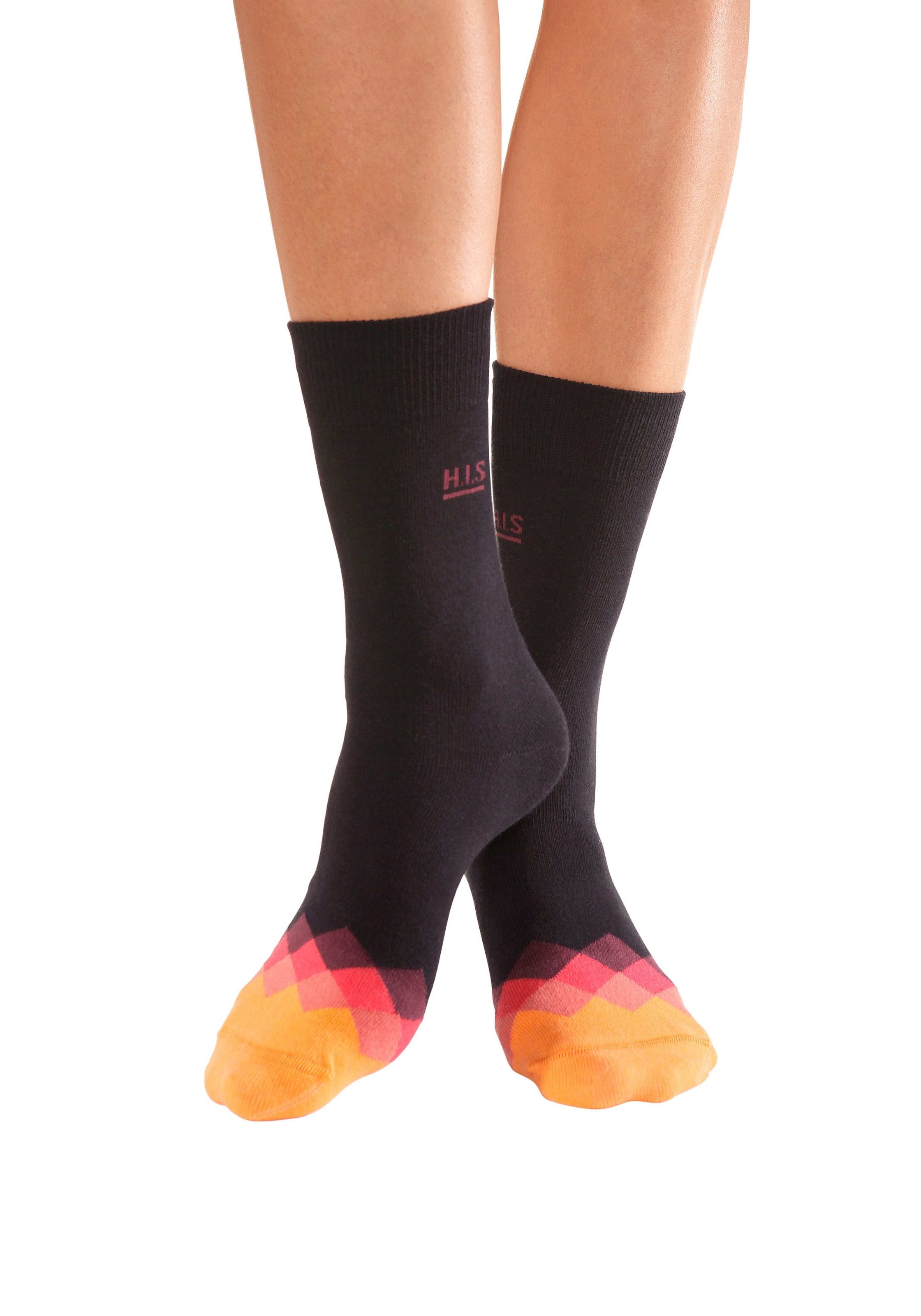 H.I.S Socken, (7 Paar), mit gemusterter OTTOversand bunt Spitze bei