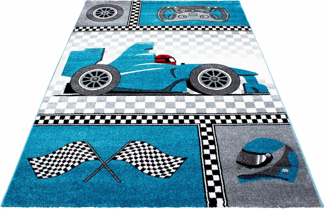 Ayyildiz Kinderteppich »Kids 460«, rechteckig, 12 mm Höhe, Kurzflor, Motiv Rennwagen