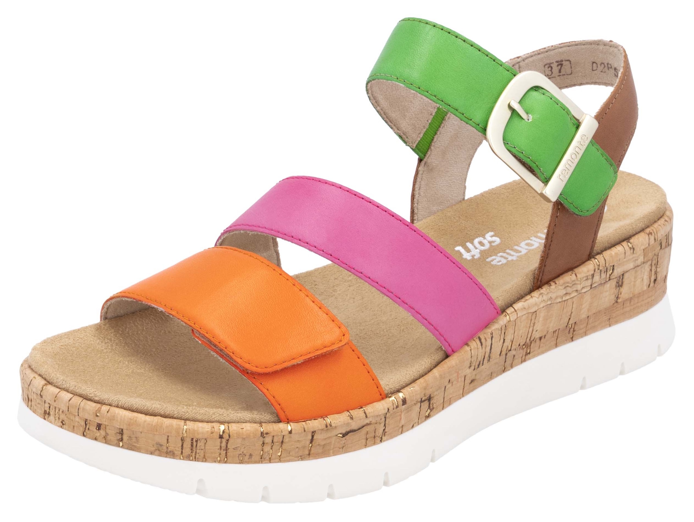 Remonte Keilsandalette, Riemchensandale, Sommerschuh, Bequemschuh mit Zierschnalle