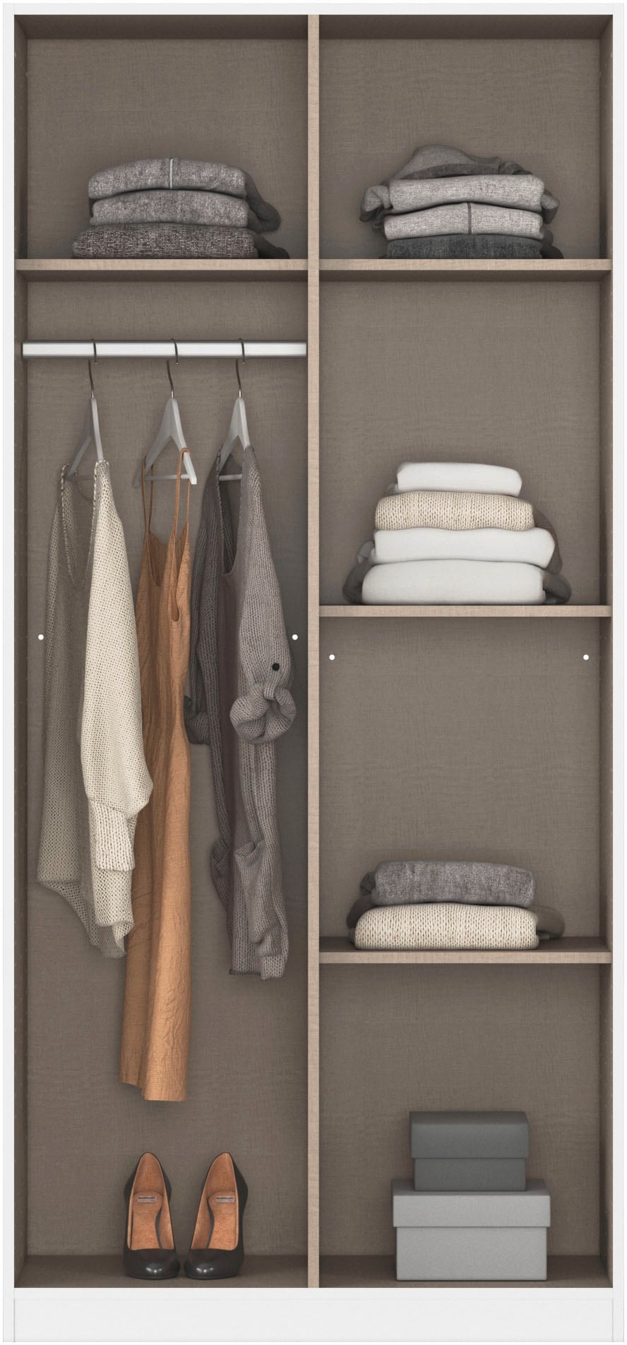 rauch Kleiderschrank »Schrank Garderobe Garderobenschrank Putzschrank Wäscheschrank BERGHEIM« Breite/Höhe/Tiefe: 91/197/54 cm,  viel Stauraum, abschließbar mit insgesamt 4 Schlüsseln MADE IN GERMANY