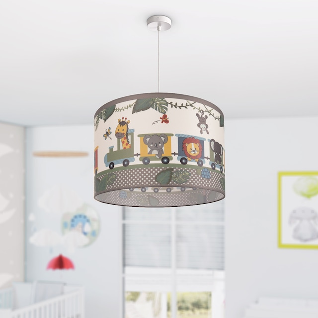 Paco Home Pendelleuchte »Diamond 635«, 1 flammig-flammig, Kinderlampe Deckenlampe  LED Kinderzimmer Lampe Zug Tieren, E27 online bei OTTO