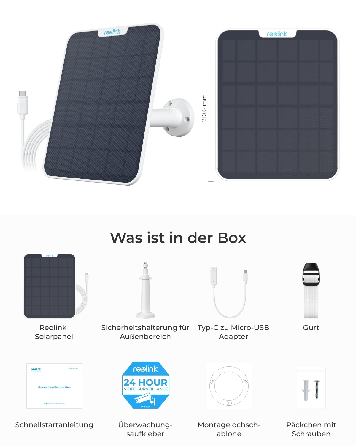 Reolink Überwachungskamera Zubehör »Solar Panel 2«, Außenbereich