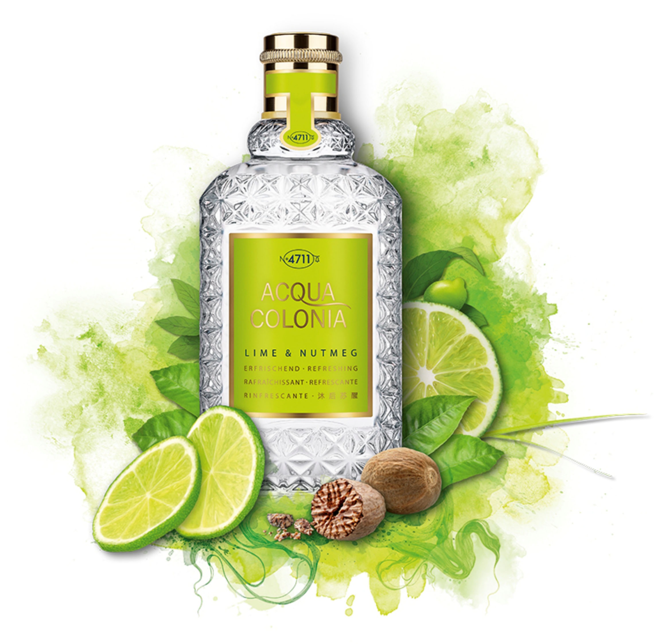 4711 Eau de Cologne »4711 Acqua Colonia LIME & NUTMEG EAU DE COLOGNE NATURAL SPRAY 100 ML«, (Packung, 1 tlg.), harmonische Balance zwischen frischen und warmen Noten