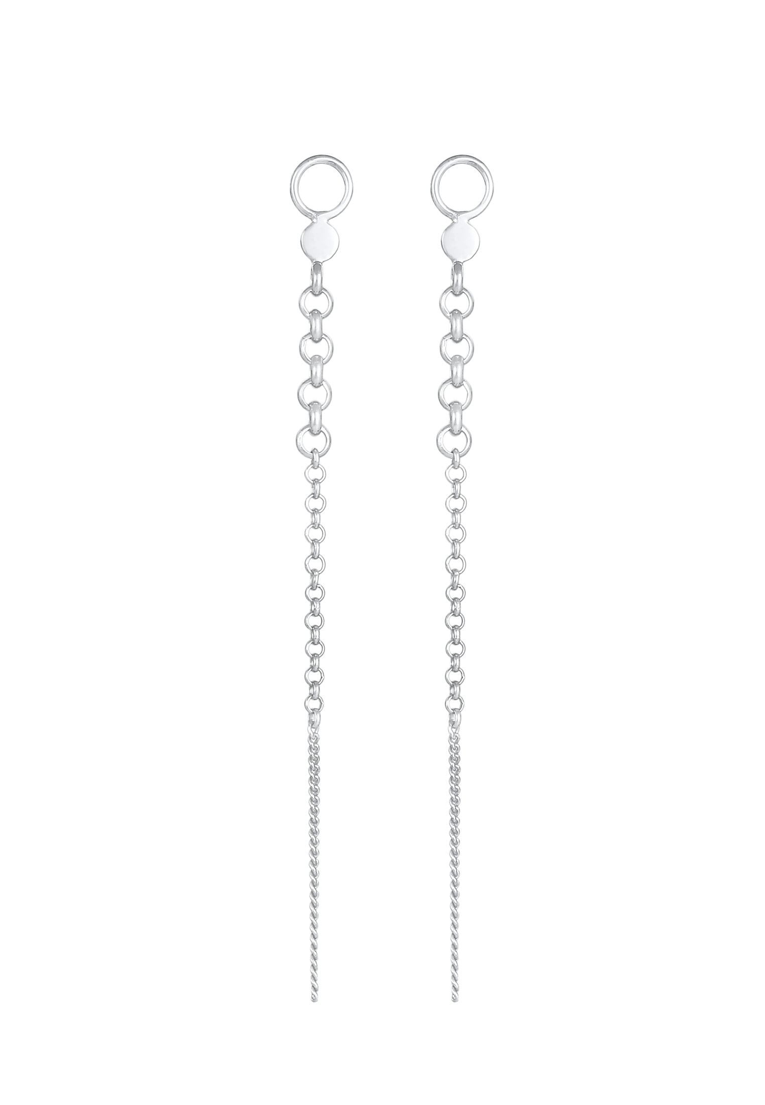 Elli Paar Ohrstecker »Ohrringe Stecker Erbskette Plättchen Rund Trend 925 Silber«