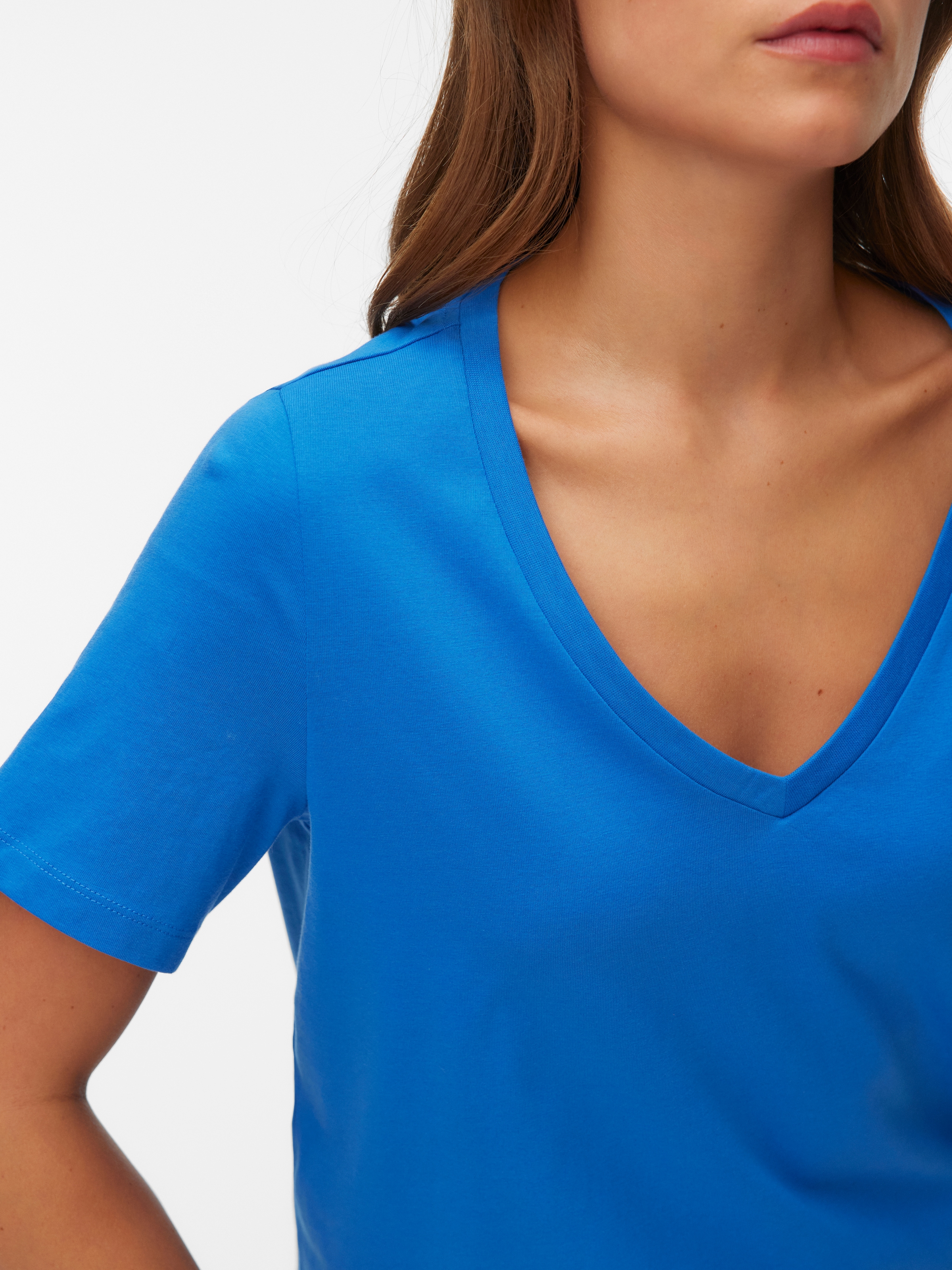 Vero Moda Kurzarmshirt »VMPAULINA SS V-NECK T-SHIRT JRS NOOS« Baumwolle