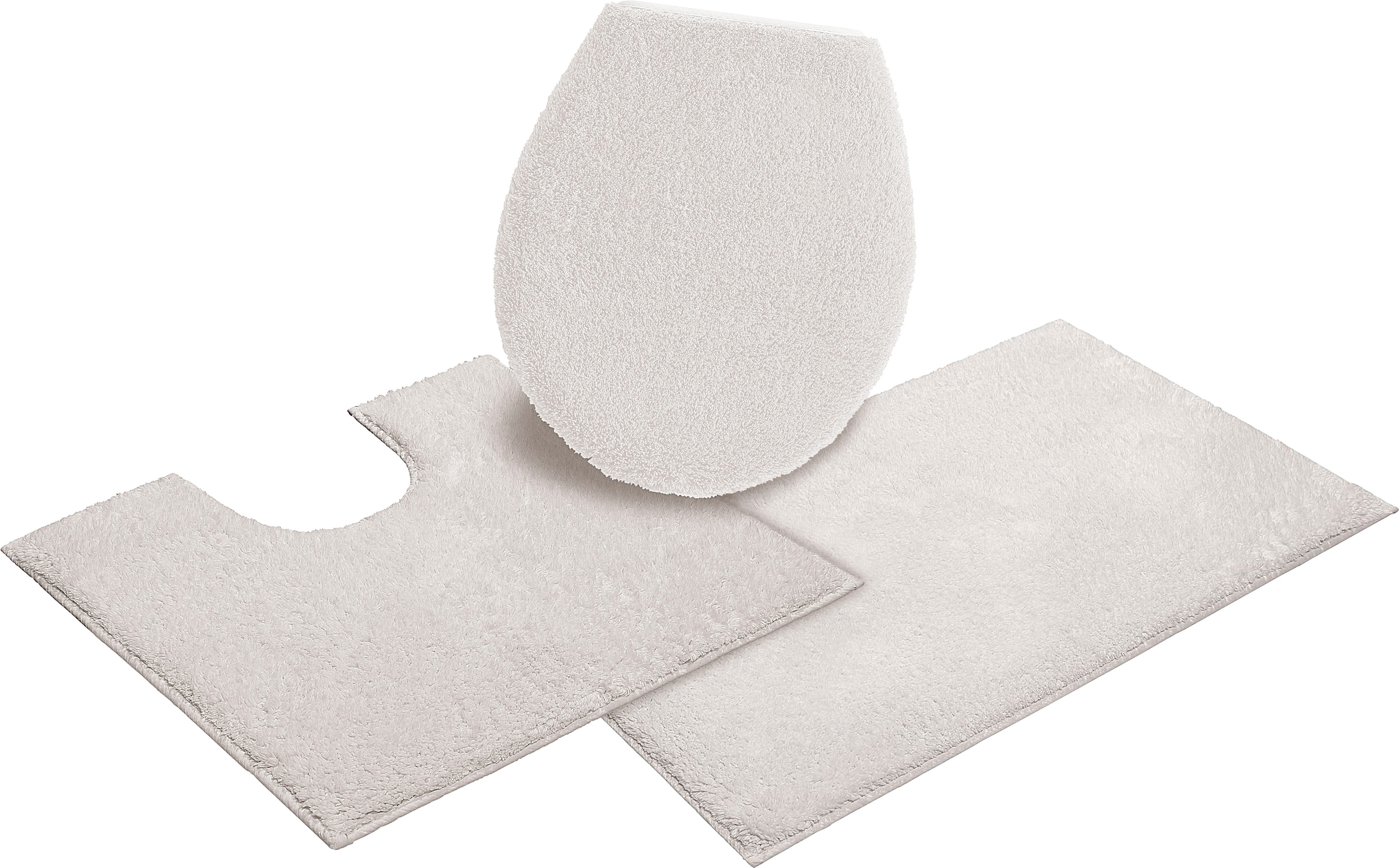 my home Badematte »Maren, Badvorleger, Badezimmer Teppich«, rutschhemmend beschichtet, fußbodenheizungsgeeignet, Bio-Baumwolle, Badteppich, Badematten auch als 3 teiliges Set